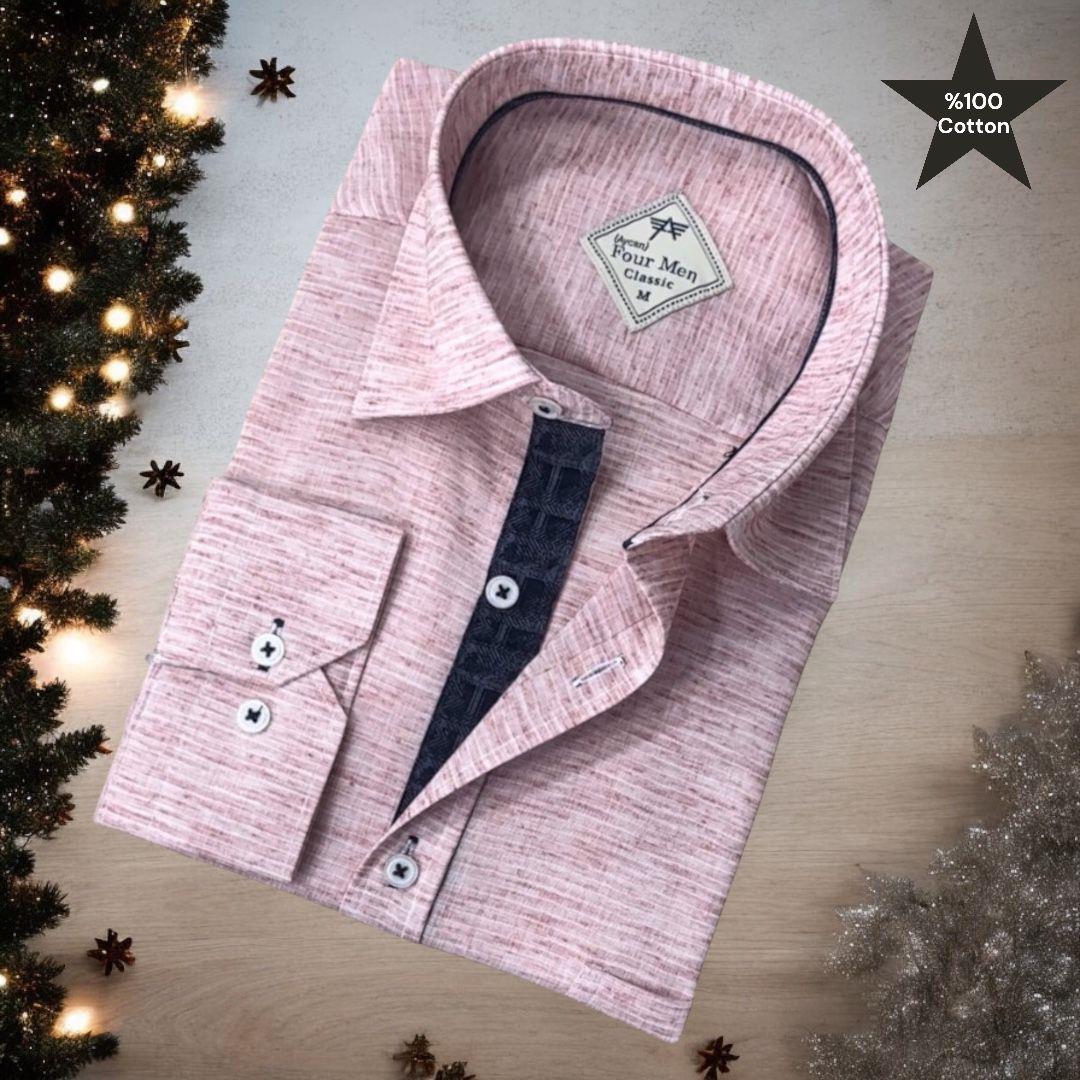 Pamuklu Oxford Uzun Kollu Unisex Gömlek (Slim Fit)