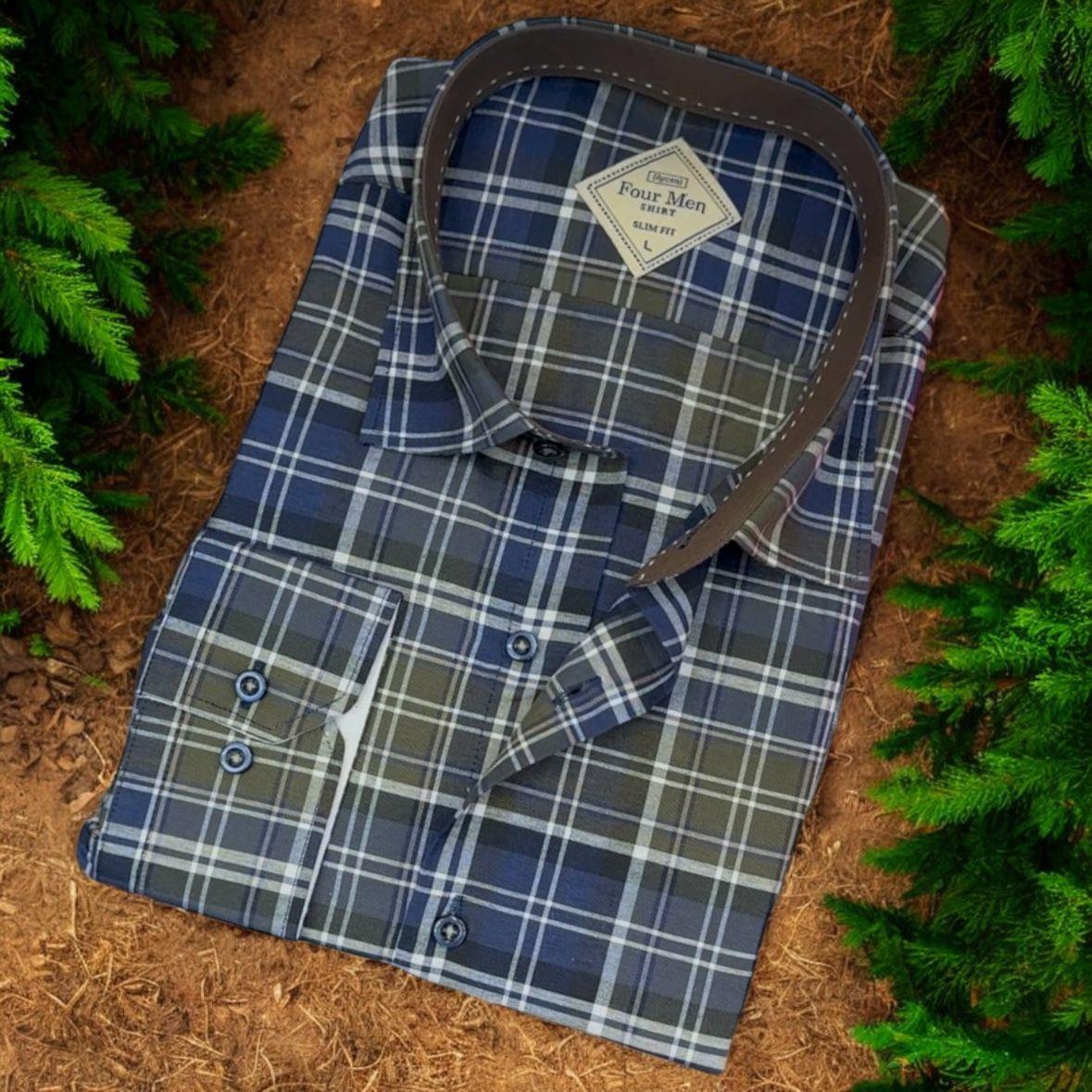 Pamuklu Uzun Kollu Erkek Gömlek (Slim Fit Kalıp)