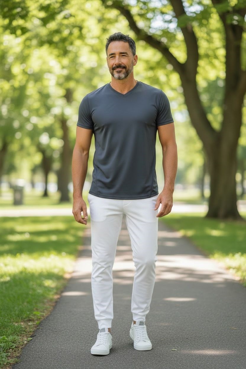 Pamuklu V Model Kısa Kol T-Shirt