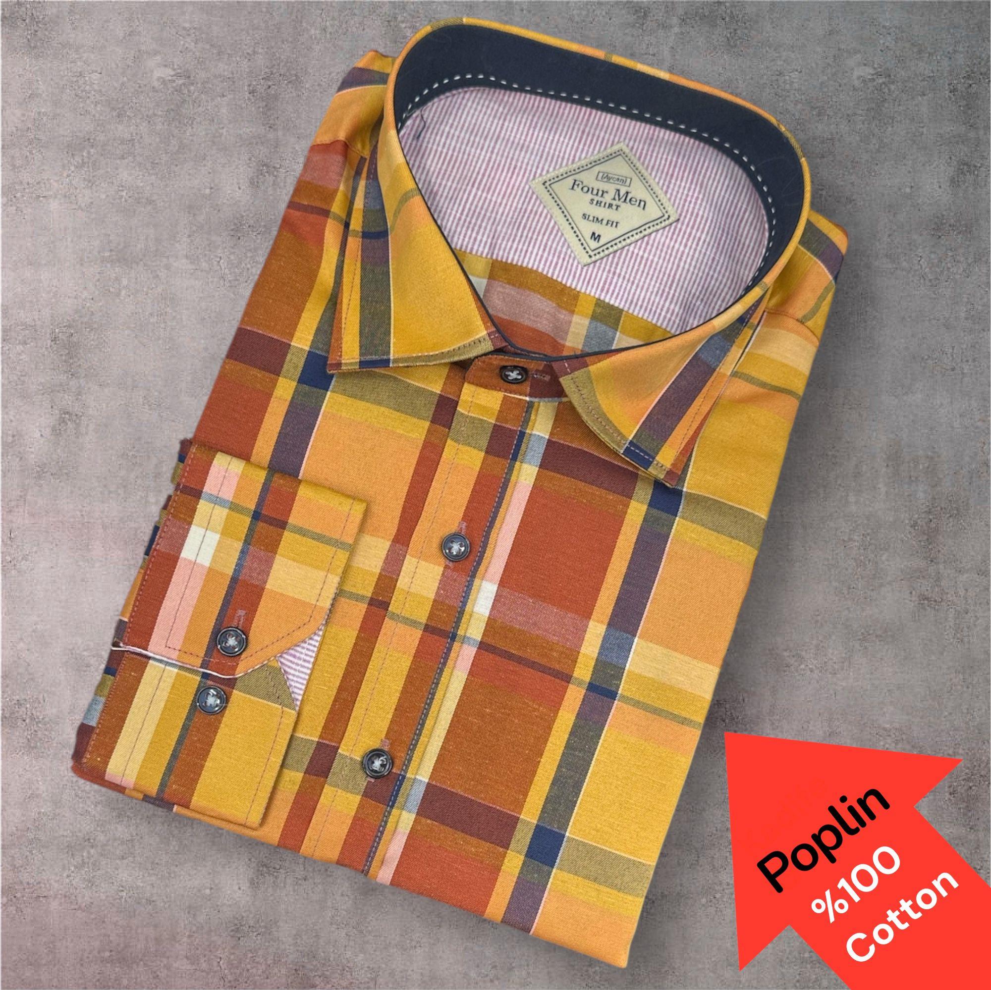 Poplin %100 Cotton Pamuklu Uzun Kollu Terletmeyen Gömlek (Slim Fit Kalıp)