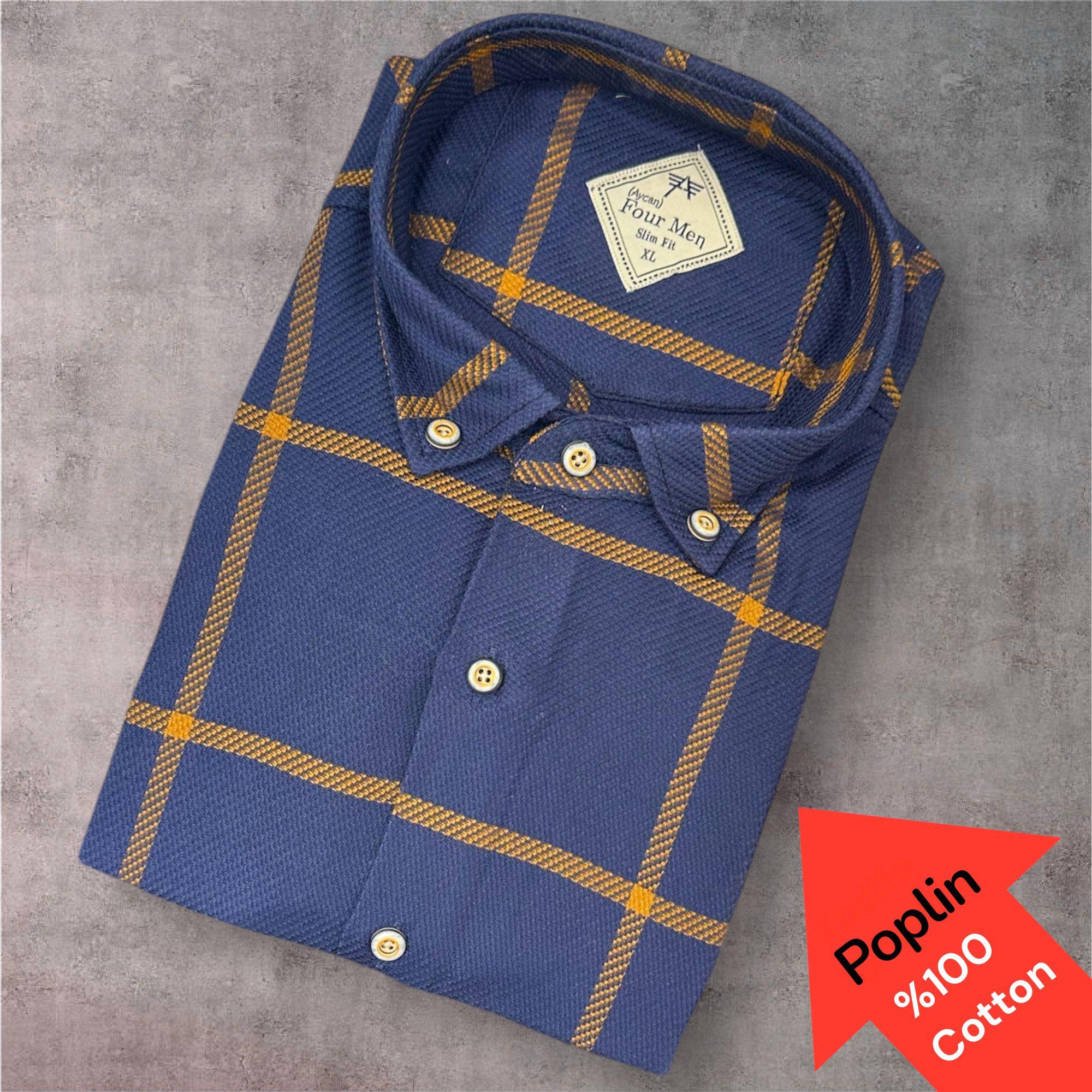 Poplin %100 Cotton Pamuklu Uzun Kollu Terletmeyen Gömlek (Slim Fit Kalıp)