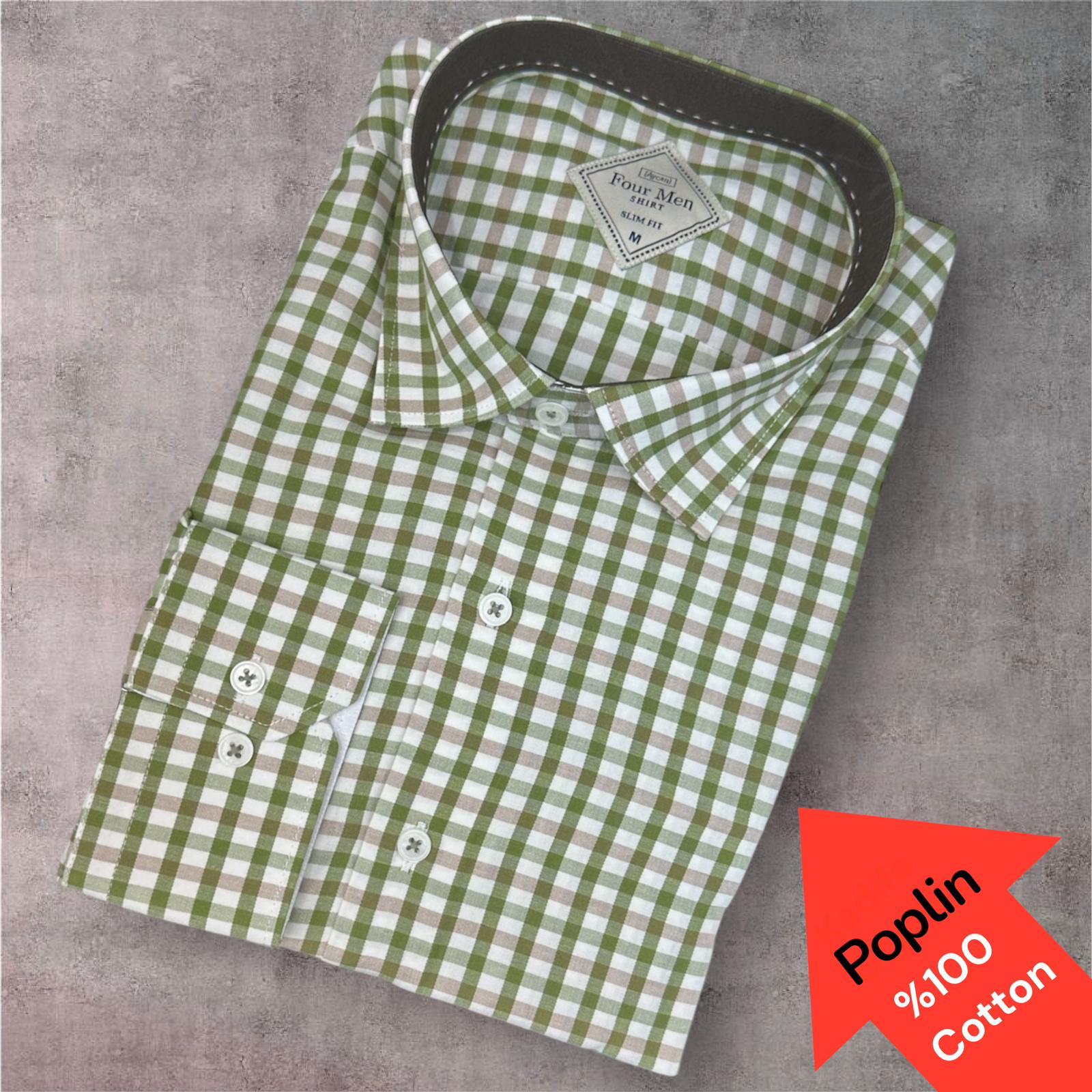 Poplin %100 Cotton Pamuklu Uzun Kollu Terletmeyen Gömlek (Slim Fit Kalıp)