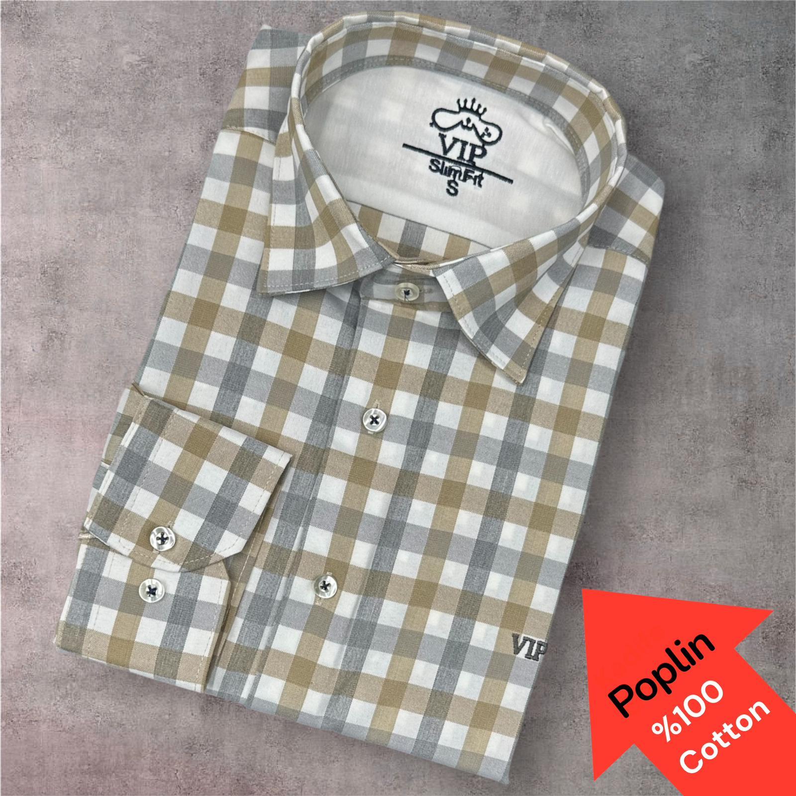 Poplin %100 Cotton Pamuklu Uzun Kollu Terletmeyen Gömlek (Slim Fit Kalıp)