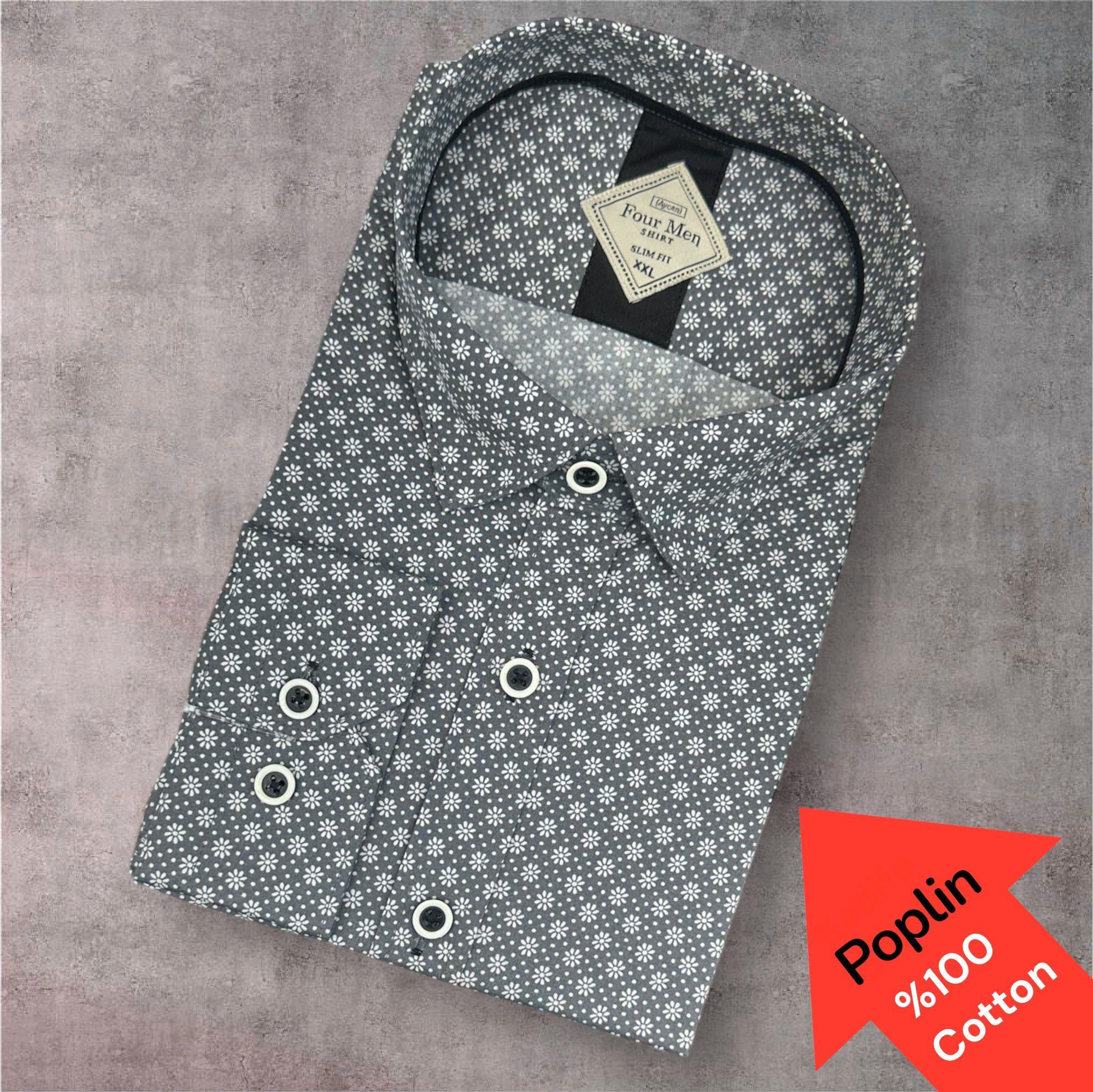Poplin %100 Cotton Pamuklu Uzun Kollu Terletmeyen Gömlek (Slim Fit Kalıp)