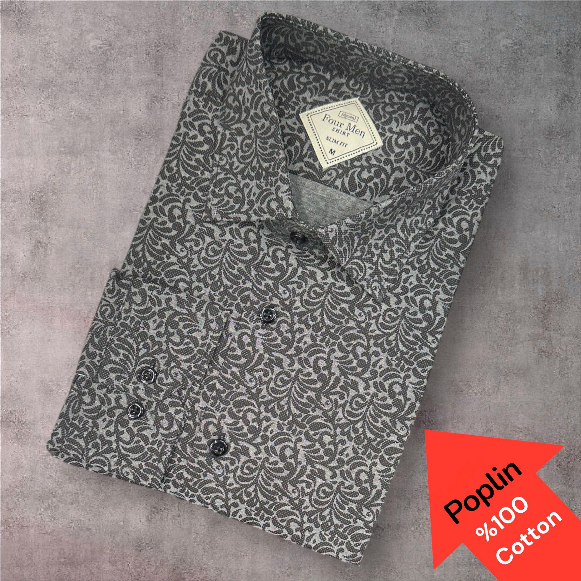 Poplin %100 Cotton Pamuklu Uzun Kollu Terletmeyen Gömlek (Slim Fit Kalıp)