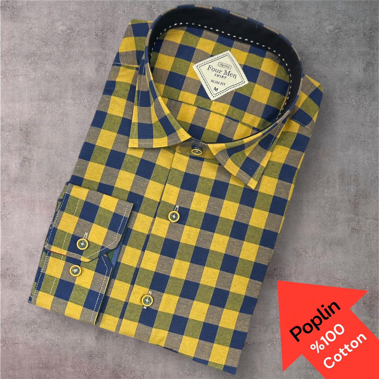 Poplin %100 Cotton Pamuklu Uzun Kollu Terletmeyen Gömlek (Slim Fit Kalıp)