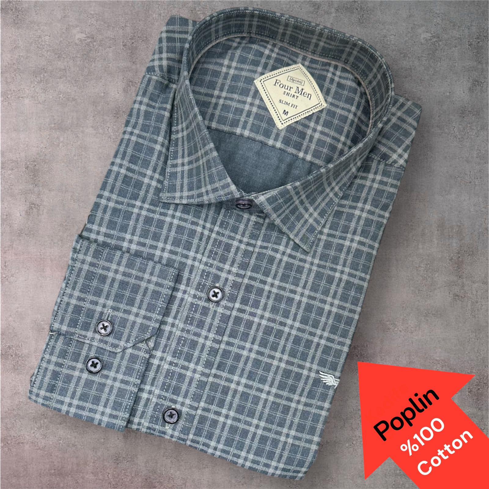 Poplin %100 Cotton Pamuklu Uzun Kollu Terletmeyen Gömlek (Slim Fit Kalıp)