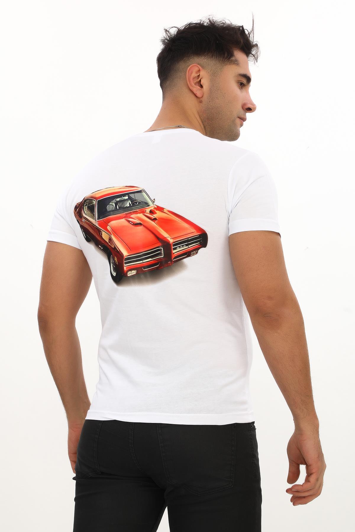 American Classic Ford Ranger Baskılı Özel Tasarım Beyaz T-Shirt (Slim fit)