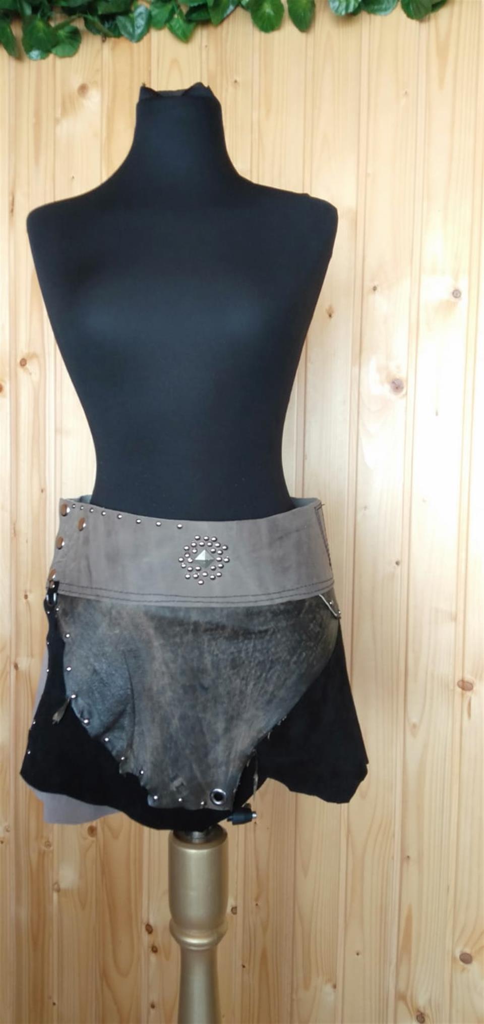 Boho Antik Tasarım Süet Detaylı Hakiki Deri Kemer (82cm-97cm)