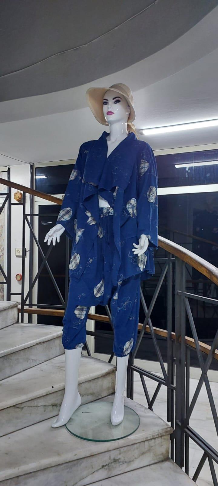 Boho Şalvar Pantolon Asimetrik Ceket Takım
