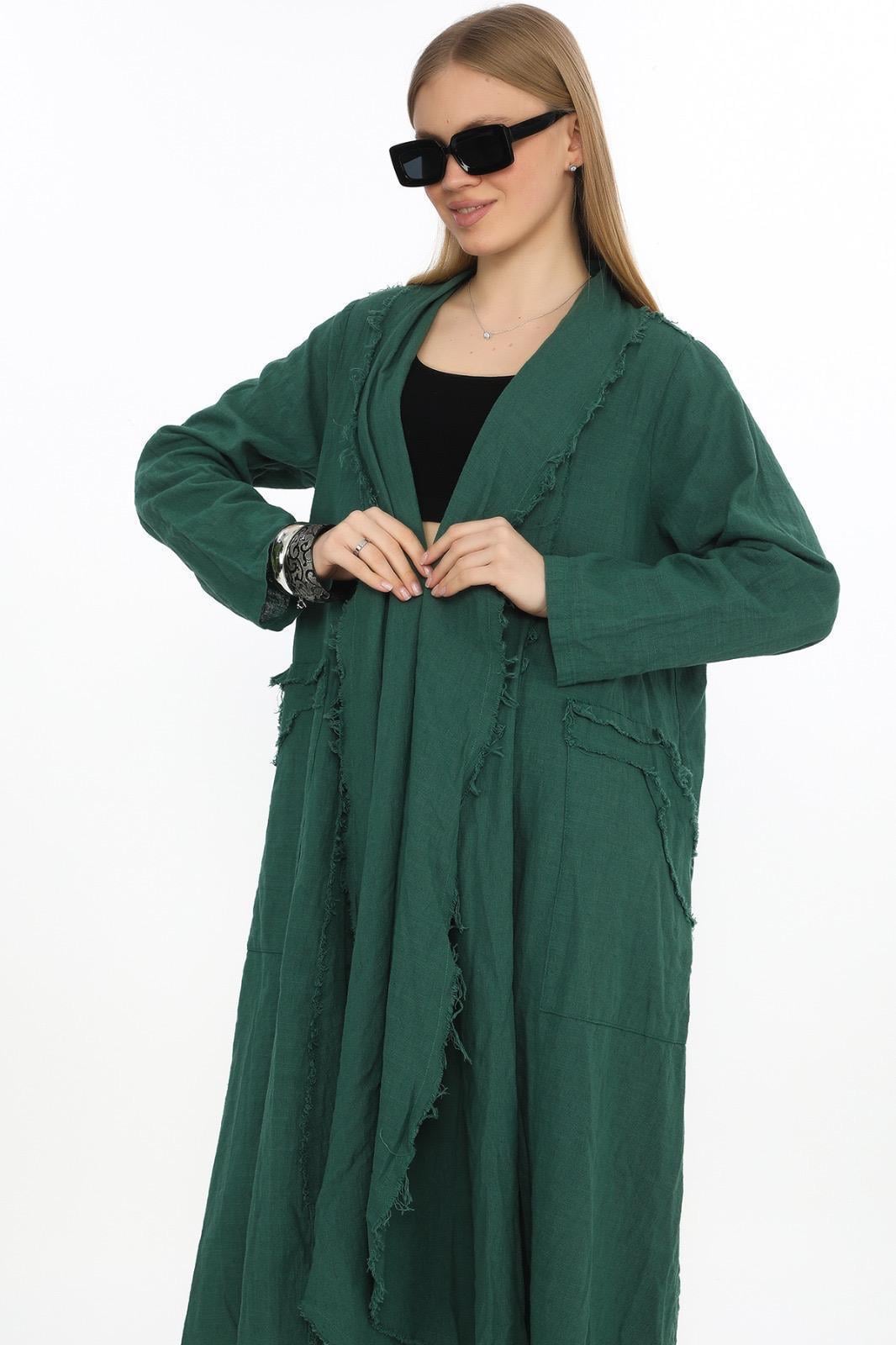 Bohomiyan Uzun Keten Kaftan & Kap