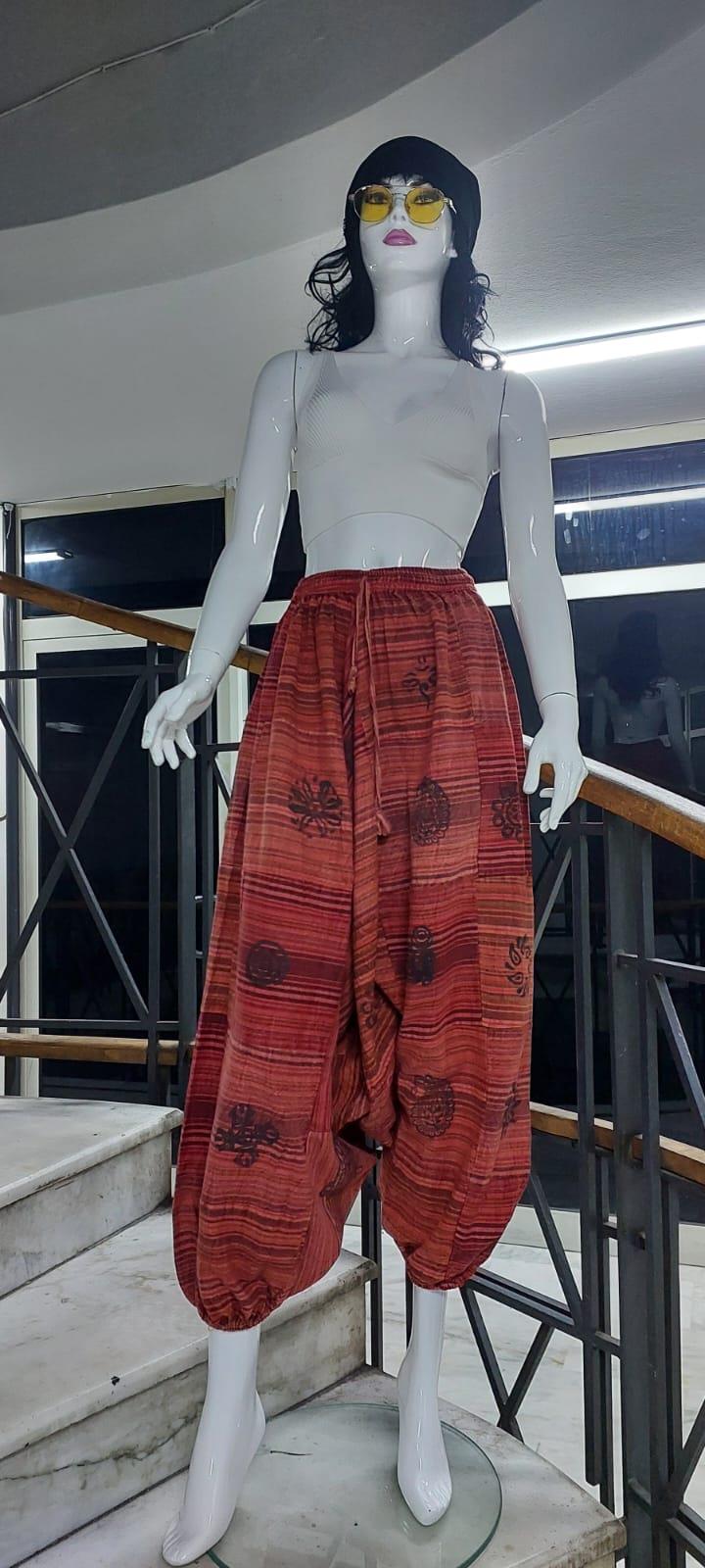 Hint  Otantik Yıkamalı Taşlanmış Patchwork Şalvar Pantolon (100 CM)