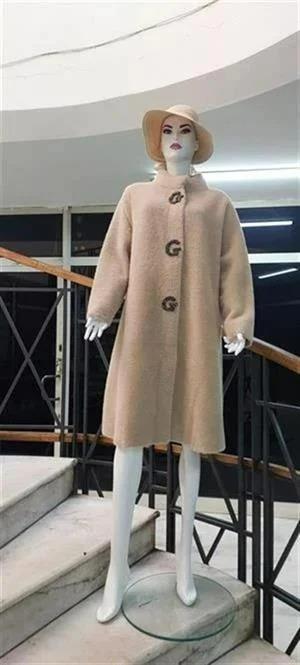 İtalyan Pula Taş Detaylı Uzun Angora Kaban (120 CM)