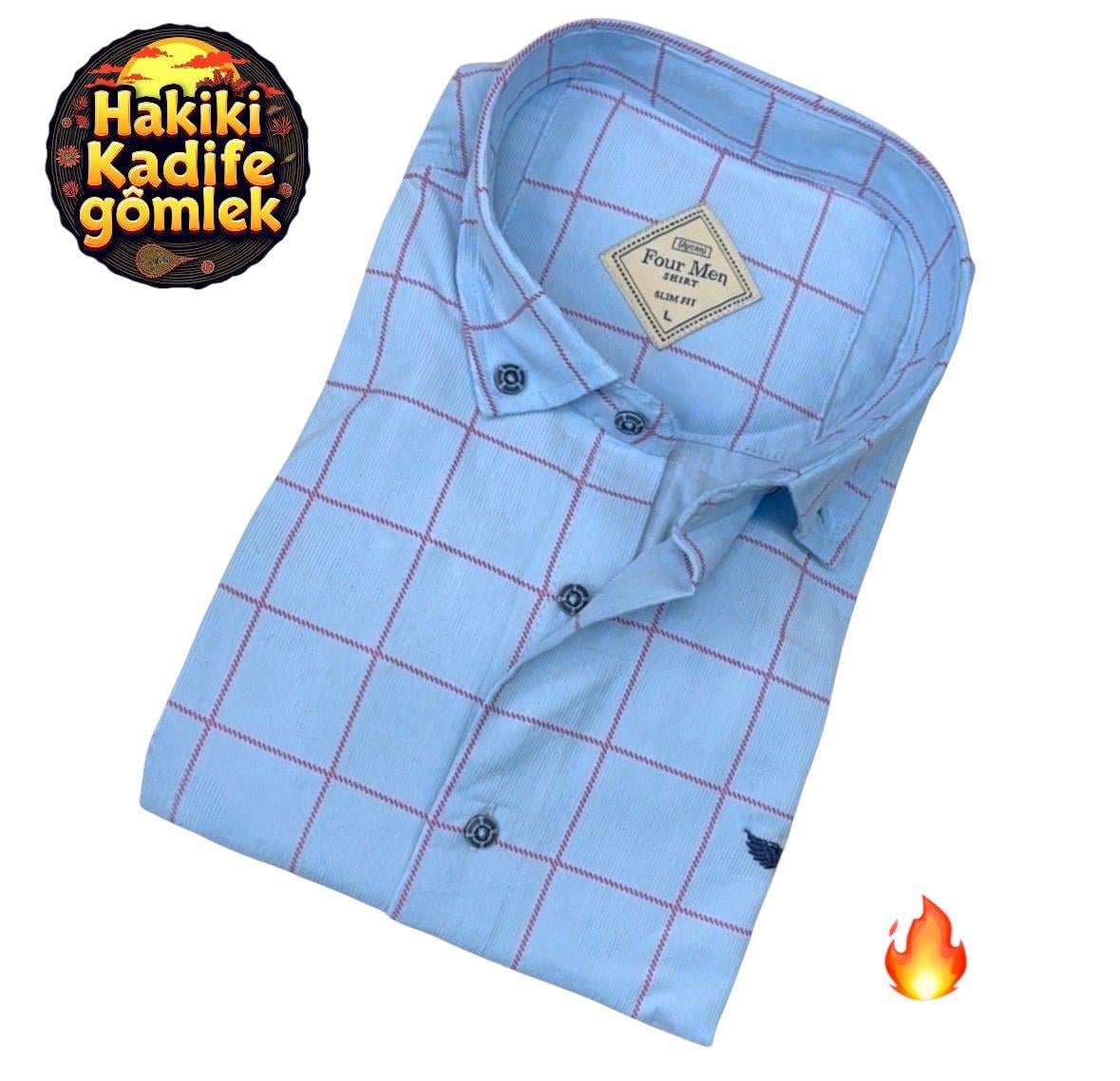 Kışlık Pamuklu Kapaklı Çift Cepli  Uzun Kollu Erkek Oduncu Gömlek (Regular Kalıp)
