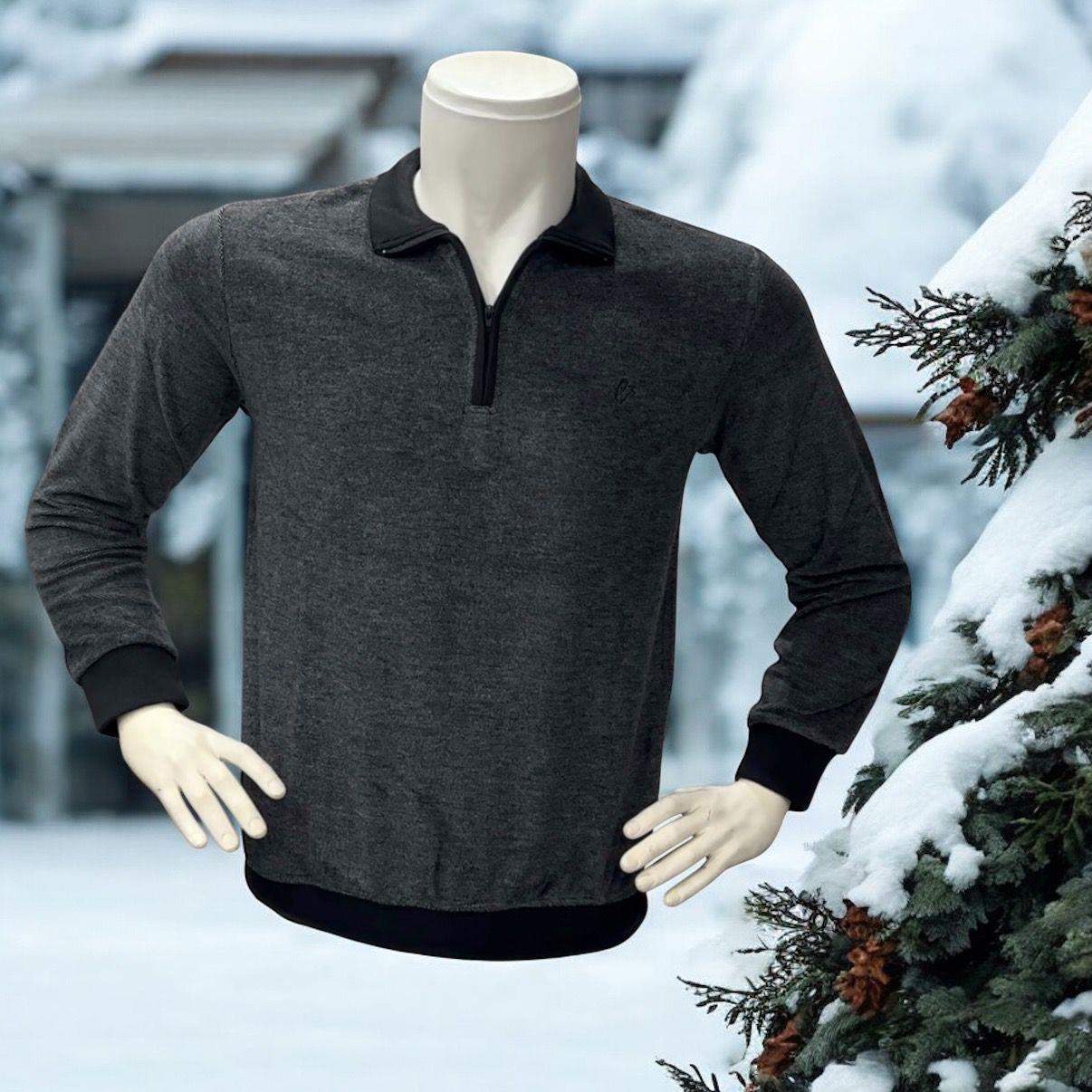Kışlık Pamuklu Selanik Örgü Uzun Kollu Erkek-Kadın  Sweatshirt (Regular Kalıp)