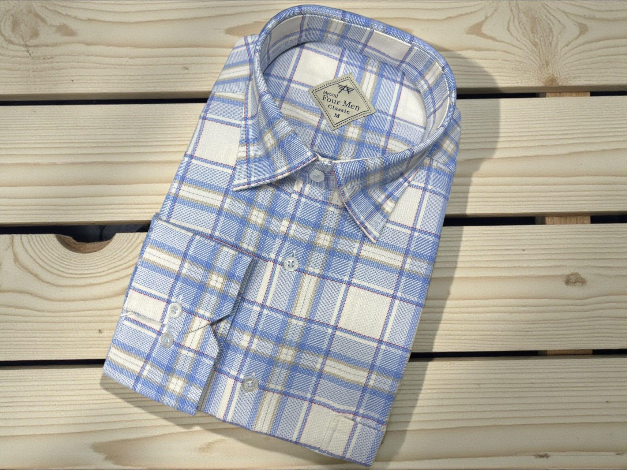 Klasik %100 Cotton Pamuklu Uzun Kollu Terletmeyen Ekose Gömlek (Regular Kalıp)