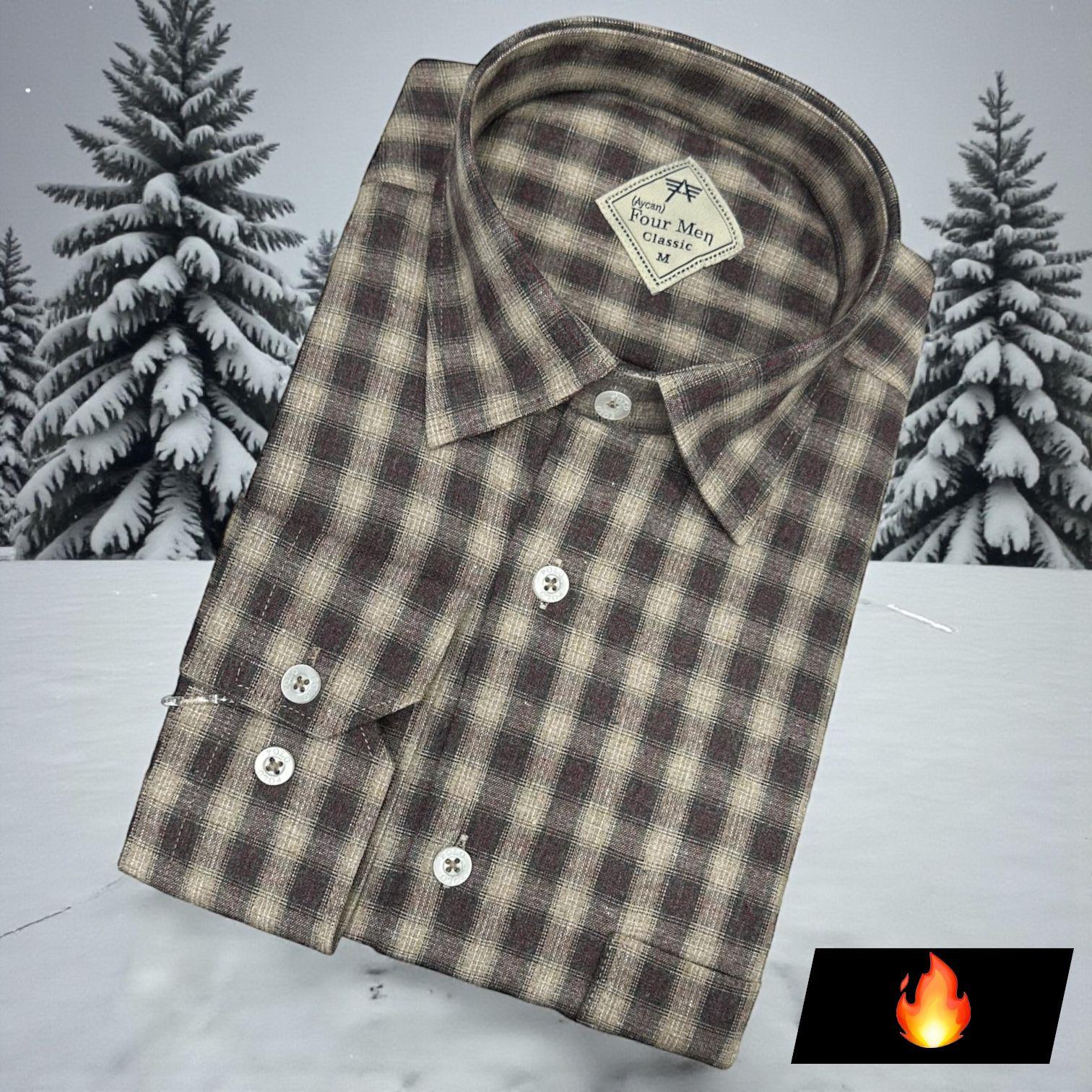 Klasik %100 Cotton Uzun Kollu Terletmeyen Kışlık Flanel Gömlek (Regular Kalıp)
