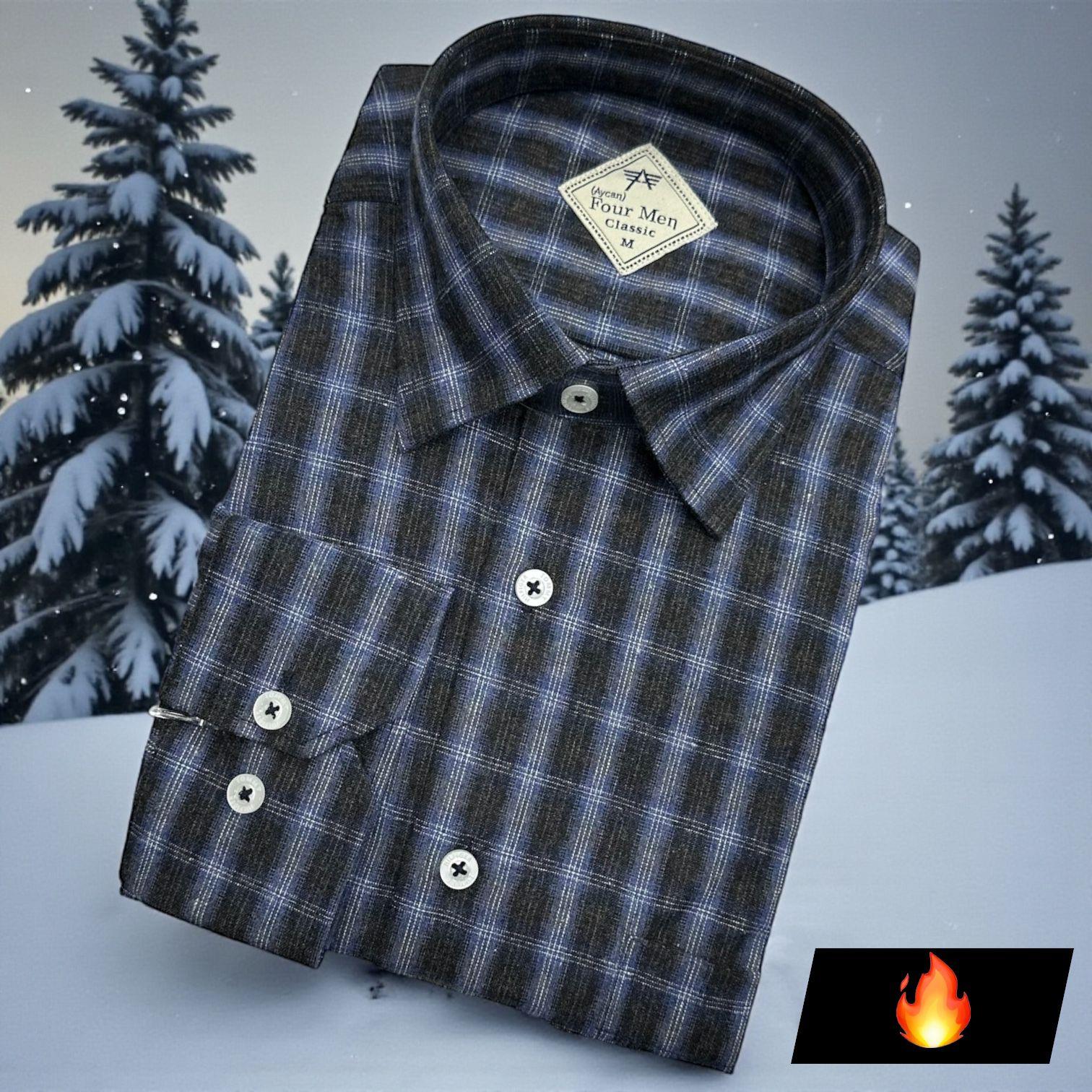 Klasik %100 Cotton Uzun Kollu Terletmeyen Kışlık Flanel Gömlek (Regular Kalıp)