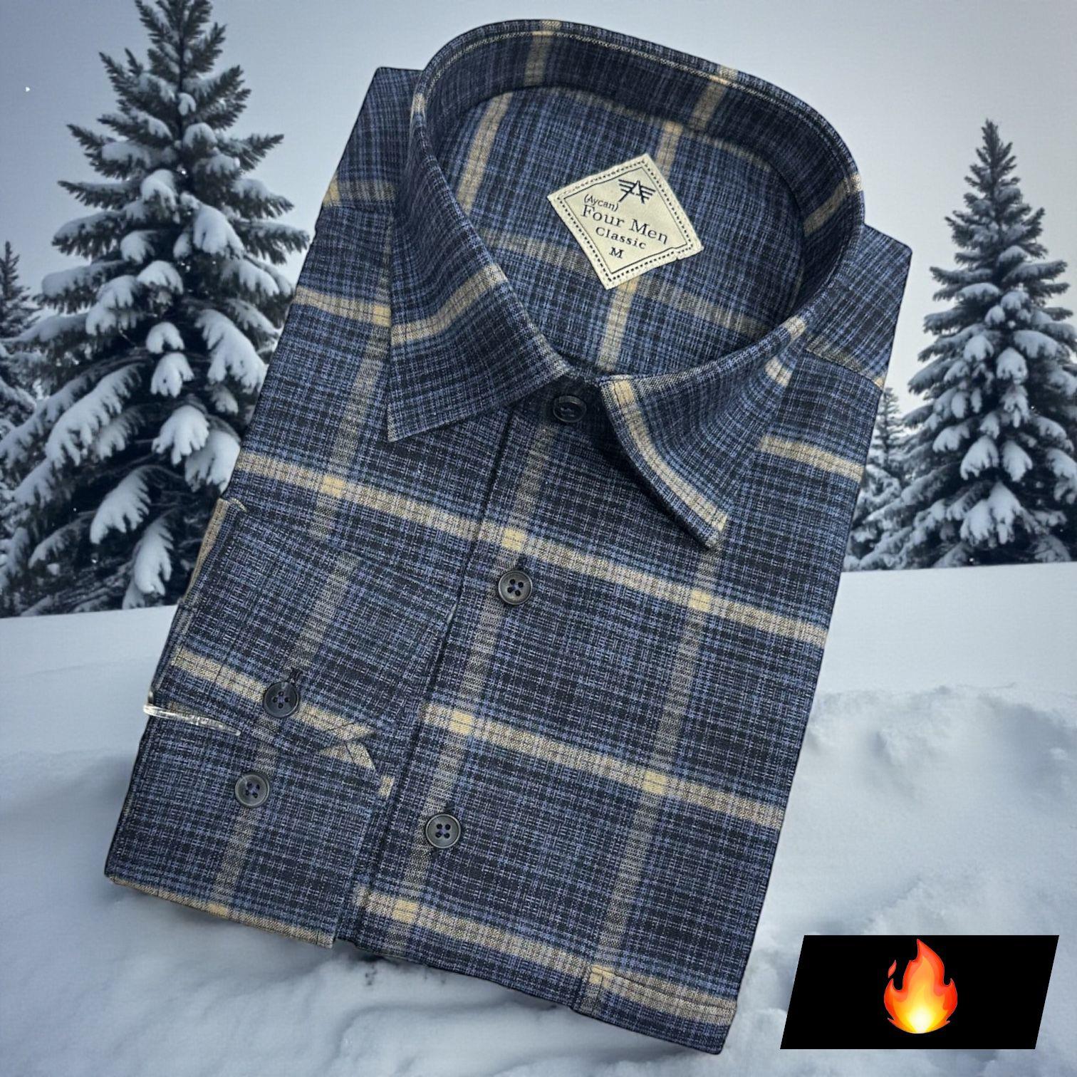 Klasik %100 Cotton Uzun Kollu Terletmeyen Kışlık Flanel Gömlek (Regular Kalıp)