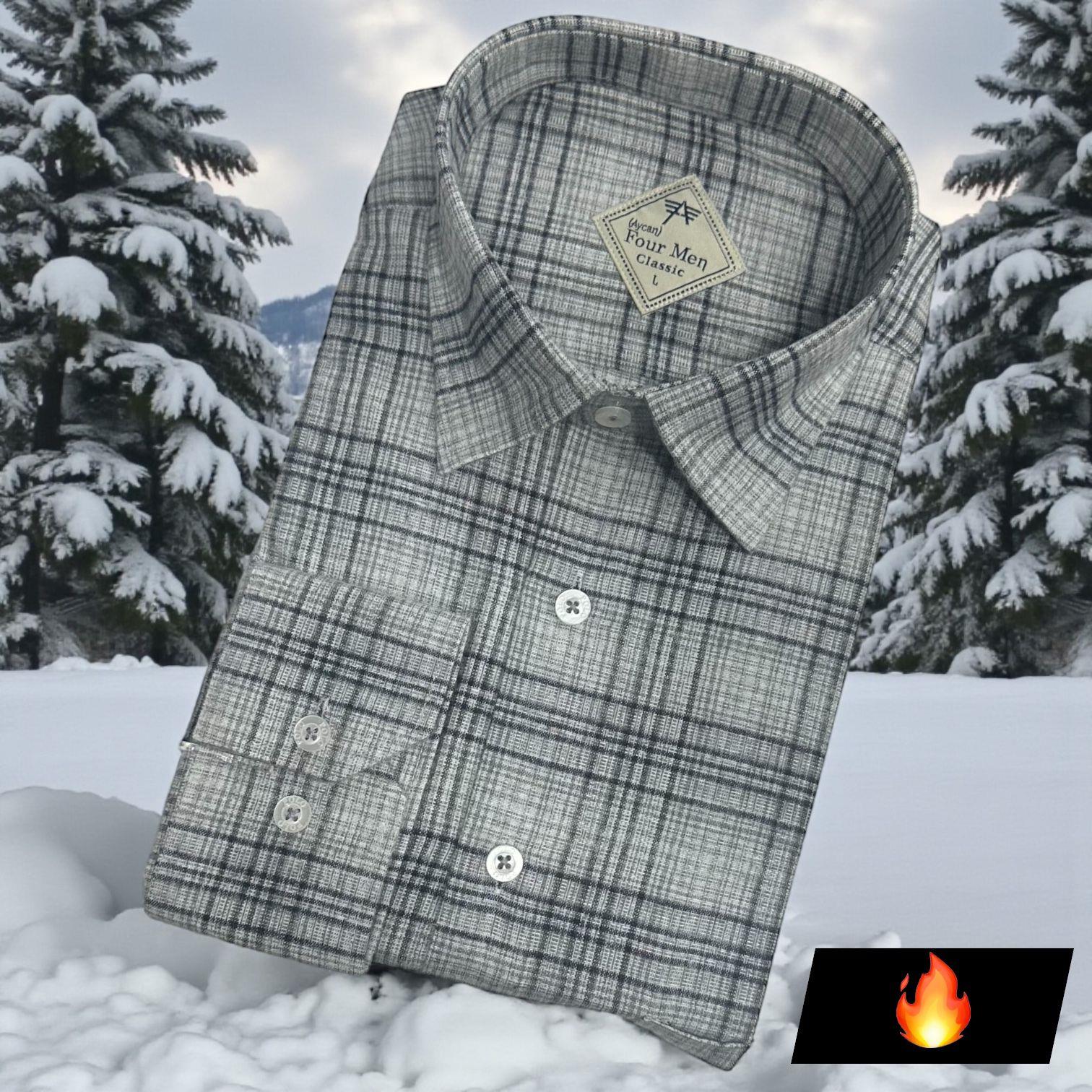 Klasik %100 Cotton Uzun Kollu Terletmeyen Kışlık Flanel Gömlek (Regular Kalıp)