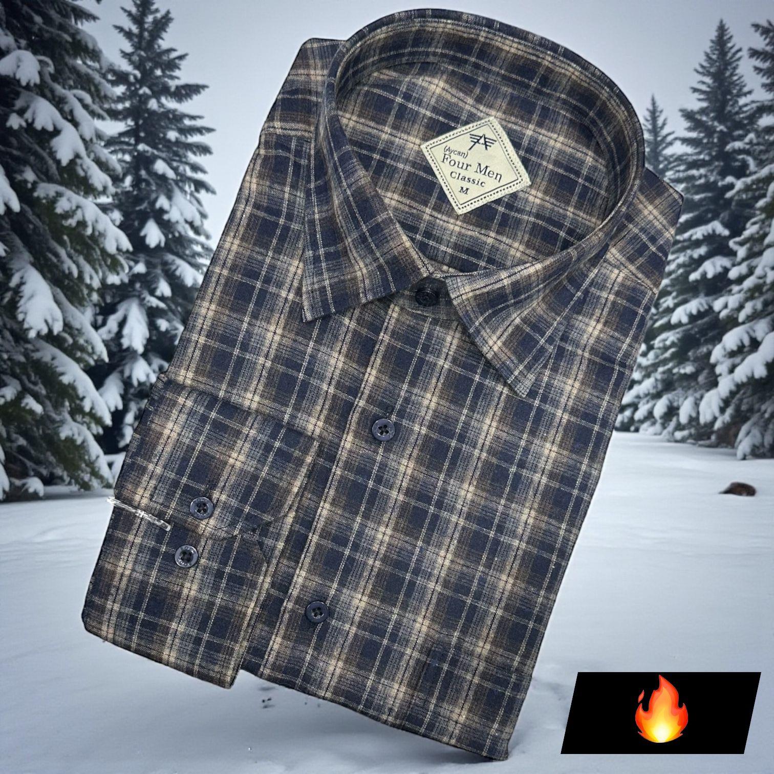 Klasik %100 Cotton Uzun Kollu Terletmeyen Kışlık Flanel Gömlek (Regular Kalıp)