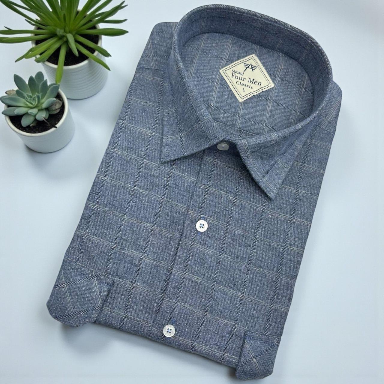 Klasik %100 Cotton Uzun Kollu Terletmeyen Kışlık Flanel Terletmeyen Gömlek (Regular Kalıp)
