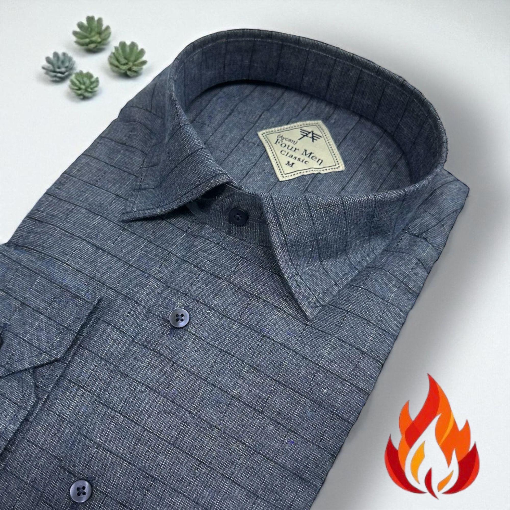 Klasik %100 Cotton Uzun Kollu Terletmeyen Kışlık Flanel Terletmeyen Tek Cepli Gömlek (Regular Kalıp)
