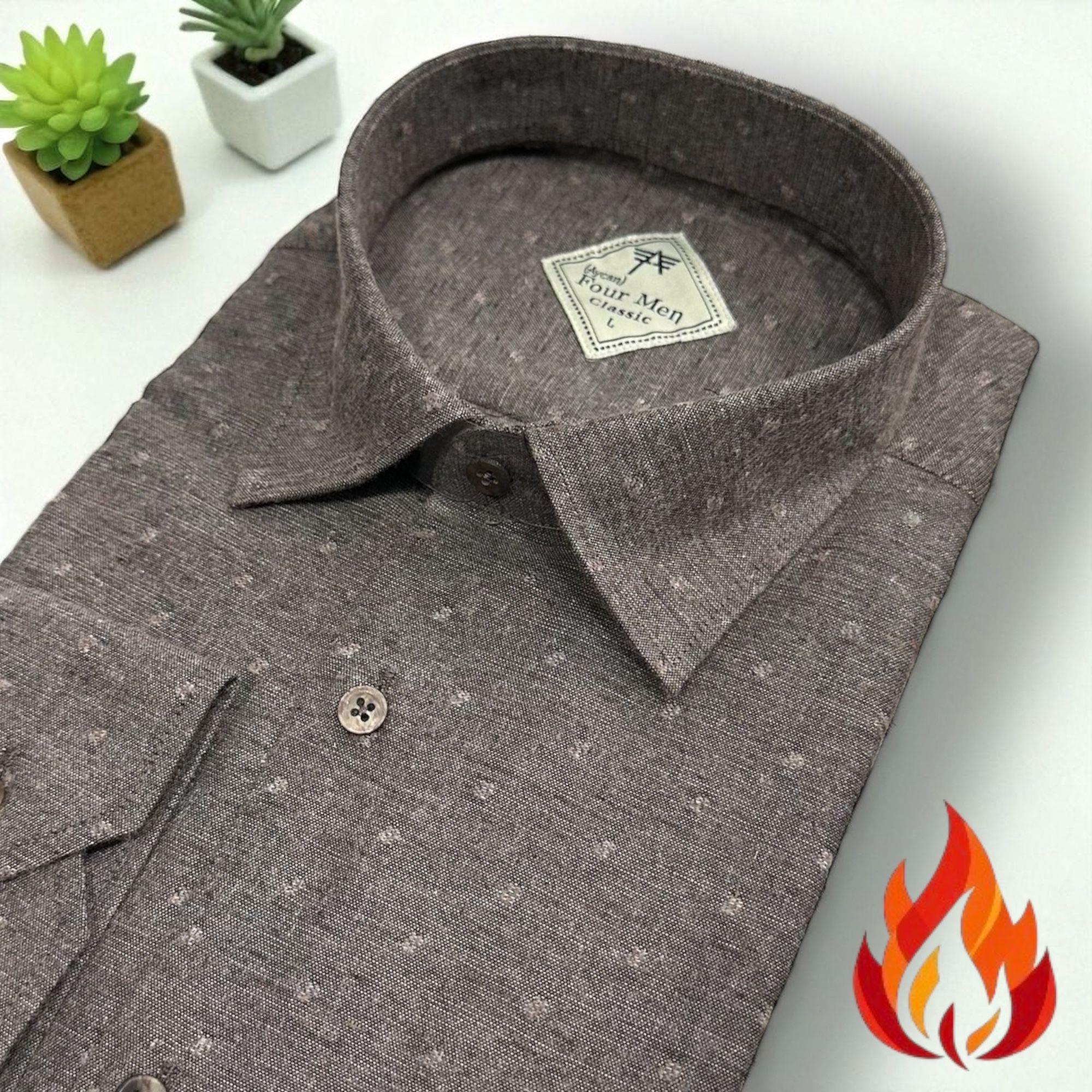 Klasik %100 Cotton Uzun Kollu Terletmeyen Kışlık Flanel Terletmeyen Tek Cepli Gömlek (Regular Kalıp)