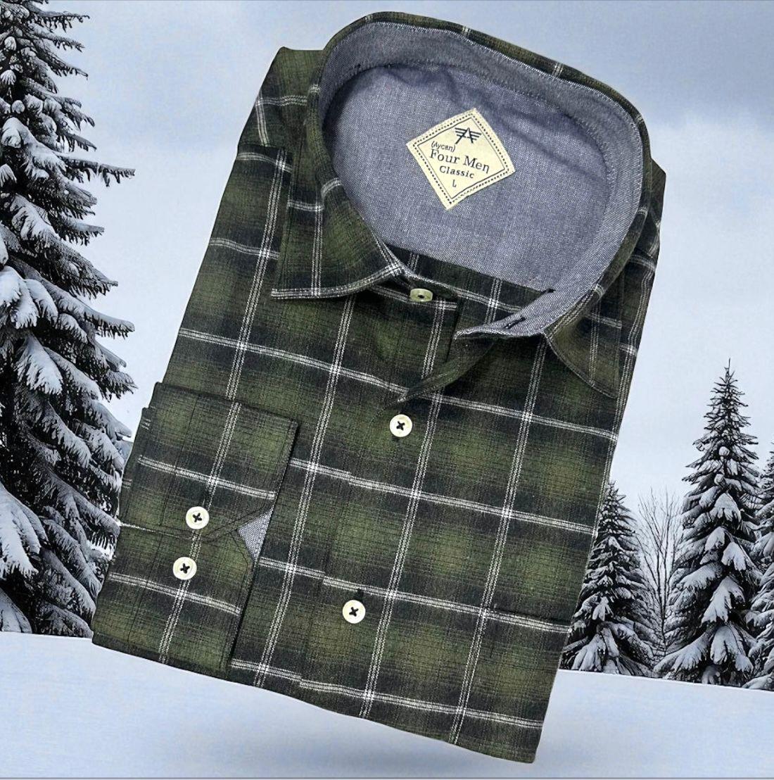 Klasik %100 Cotton Uzun Kollu Terletmeyen Kışlık Flanel Kumaş Çok Renkli Gömlek (Regular Kalıp)