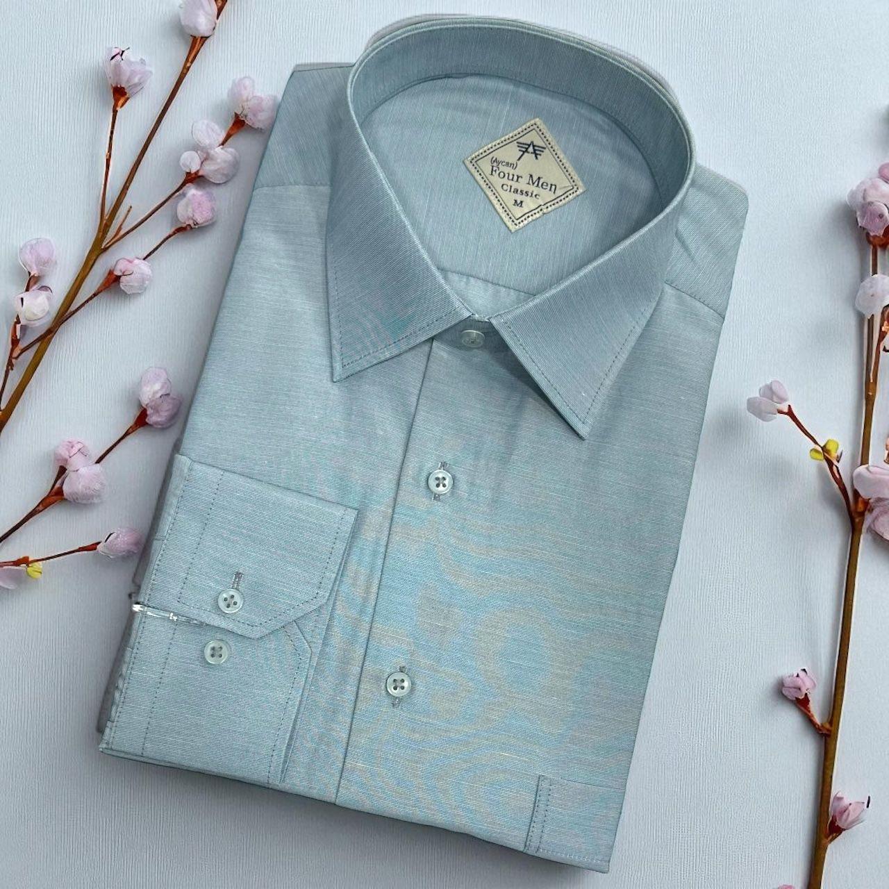 Klasik %100 Cotton Uzun Kollu Terletmeyen Kışlık Flanel Kumaş Haki Gömlek (Regular Kalıp)