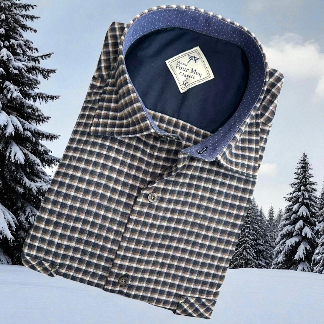 Klasik %100 Cotton Uzun Kollu Terletmeyen Kışlık Flanel Kumaş Çok Renkli Gömlek (Regular Kalıp)