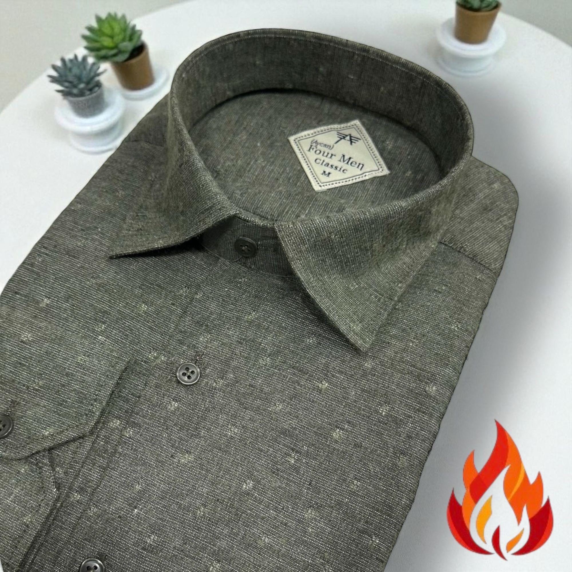 Klasik %100 Cotton Uzun Kollu Terletmeyen Kışlık Flanel Terletmeyen Tek Cepli Gömlek (Regular Kalıp)
