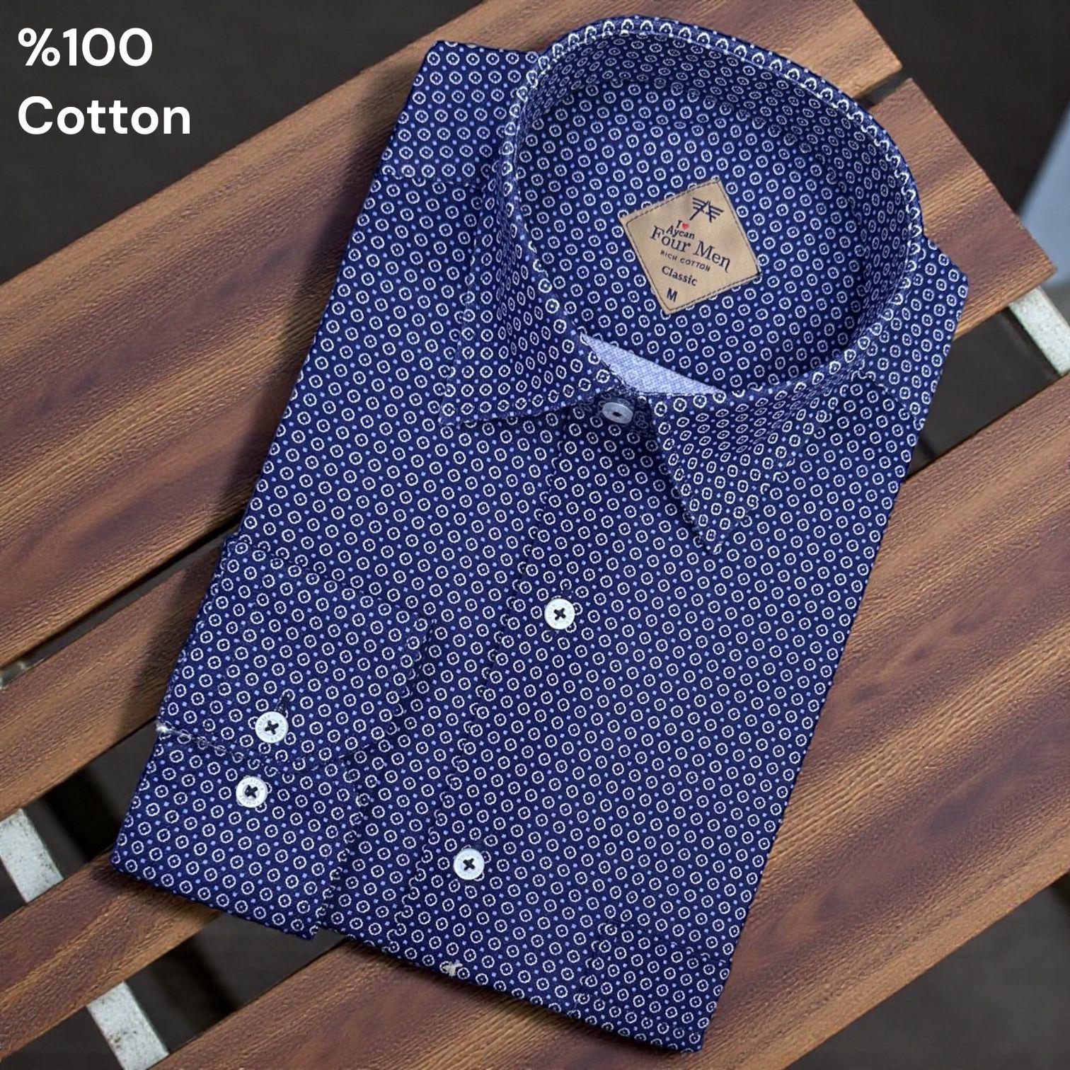 Klasik %100 Cotton Uzun Kollu Terletmeyen 4 Mevsim Gömlek (Regular Kalıp)