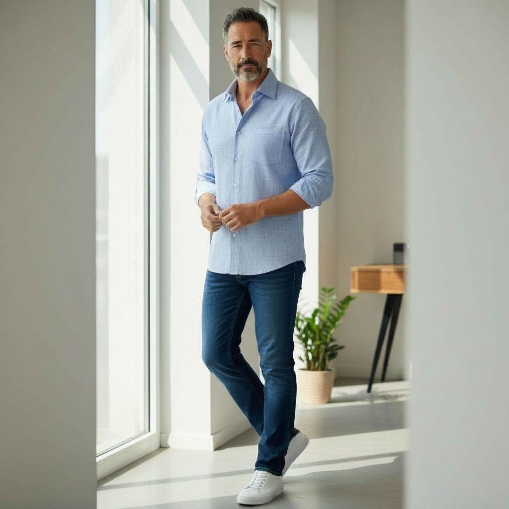 Klasik %100 Cotton Uzun Kollu Terletmeyen 4 Mevsim Gömlek (Regular Kalıp)