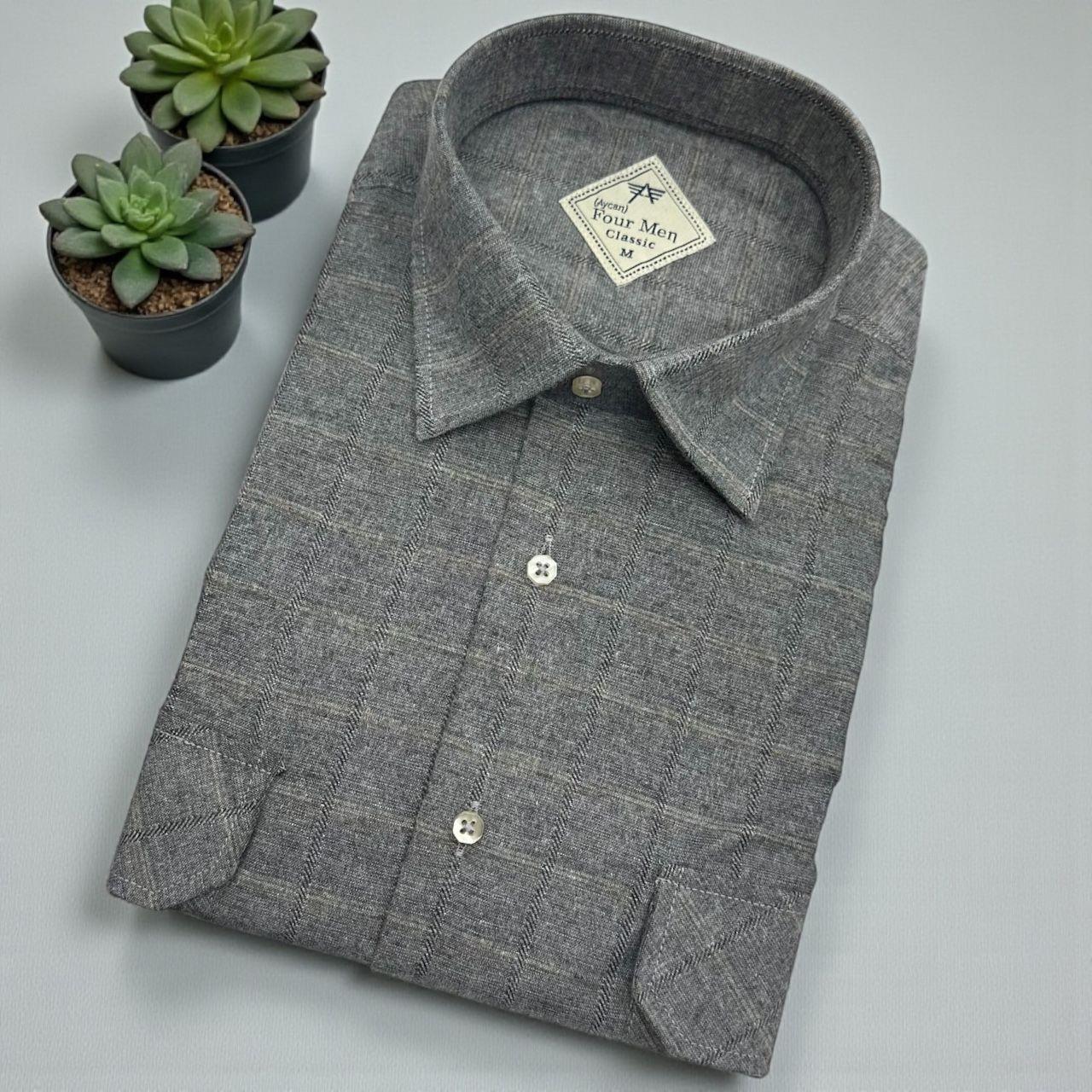 Klasik %100 Cotton Uzun Kollu Terletmeyen Kışlık Flanel Terletmeyen Gömlek (Regular Kalıp)