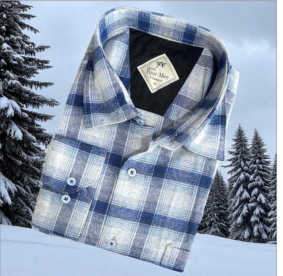 Klasik %100 Cotton Uzun Kollu Terletmeyen Kışlık Flanel Kumaş Çok Renkli Gömlek (Regular Kalıp)