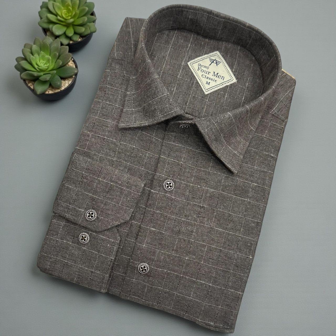 Klasik %100 Cotton Uzun Kollu Terletmeyen Kışlık Flanel Terletmeyen Gömlek (Regular Kalıp)