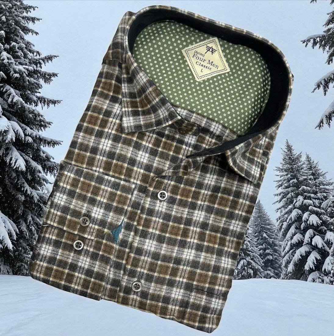 Klasik %100 Cotton Uzun Kollu Terletmeyen Kışlık Flanel Kumaş Çok Renkli Gömlek (Regular Kalıp)