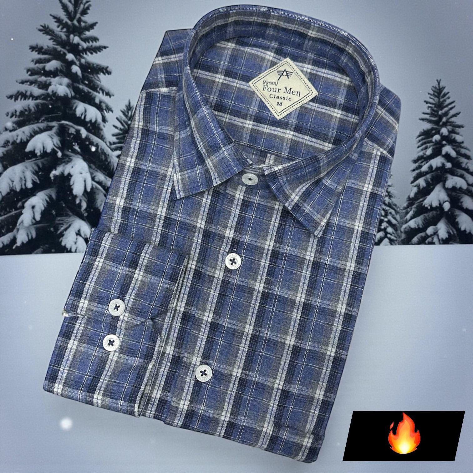 Klasik %100 Cotton Uzun Kollu Terletmeyen Kışlık Flanel Gömlek (Regular Kalıp)