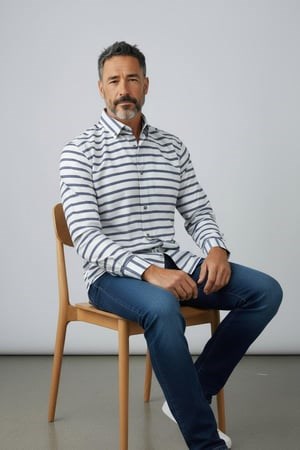 Klasik %100 Cotton Uzun Kollu Terletmeyen Kışlık 2 Renkli Çizgili Gömlek (Slim Fit)