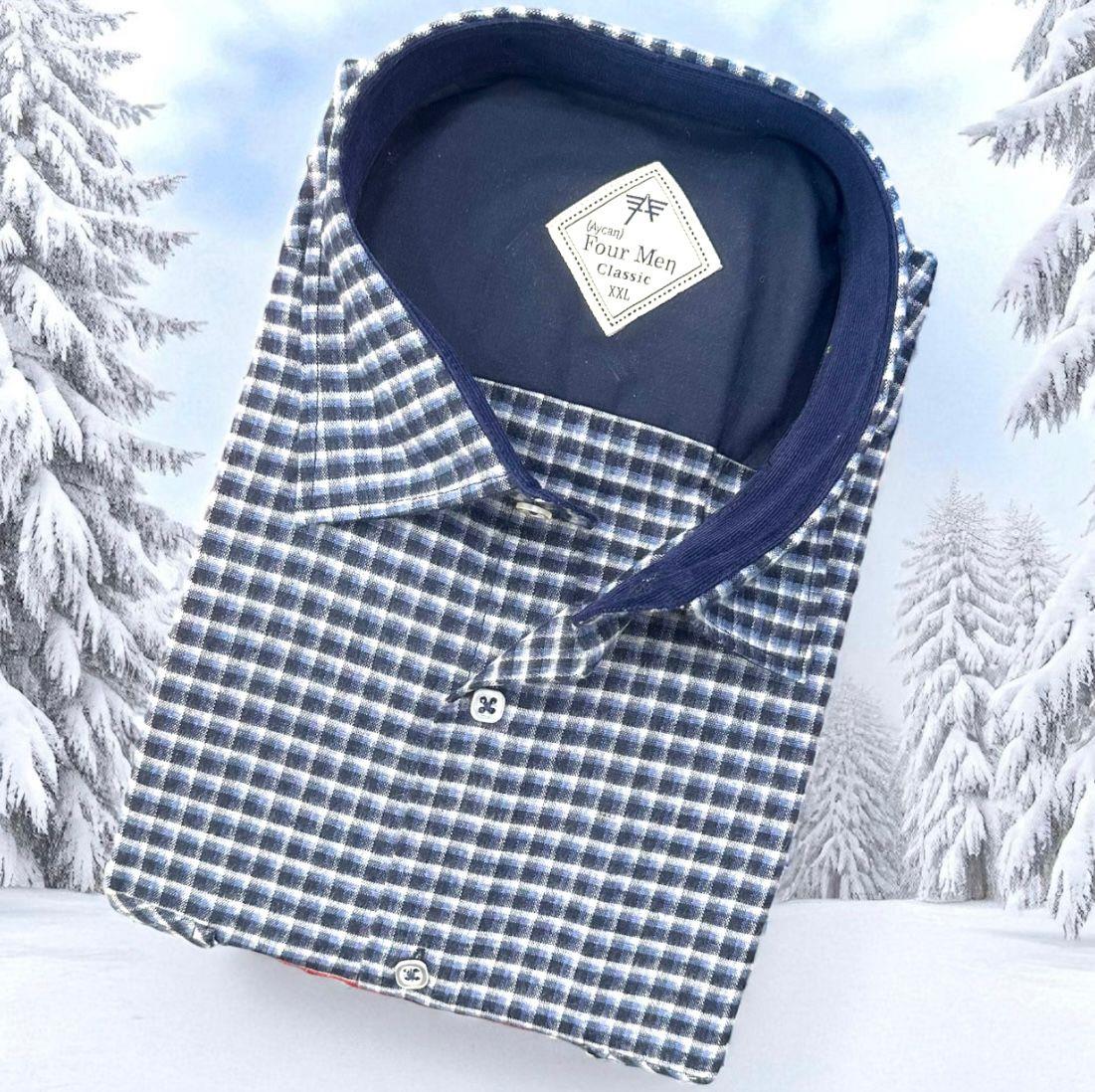 Klasik %100 Cotton Uzun Kollu Terletmeyen Kışlık Flanel Kumaş Çok Renk Gömlek (Regular Kalıp)