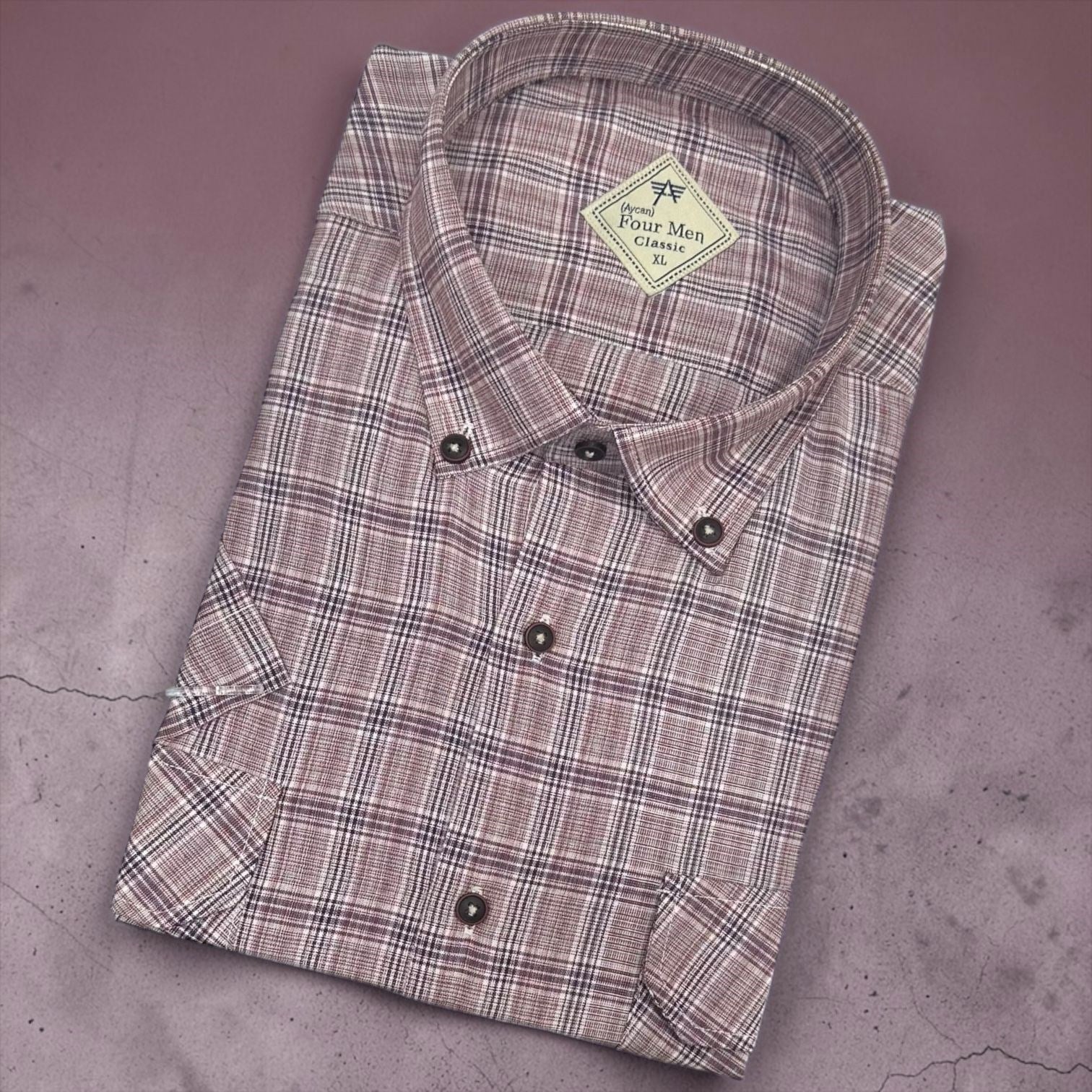Linen Keten Klasik %100 Cotton Kısa Kollu Terletmeyen Gömlek 