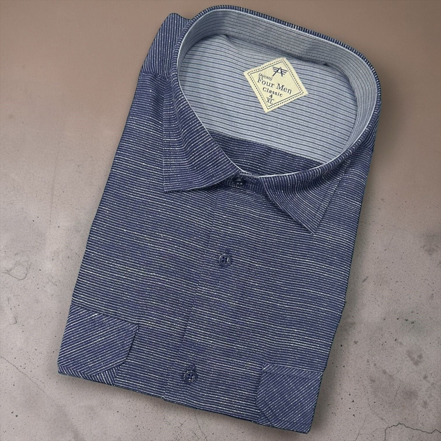 Linen Keten Klasik %100 Cotton Kısa Kollu Terletmeyen Gömlek 
