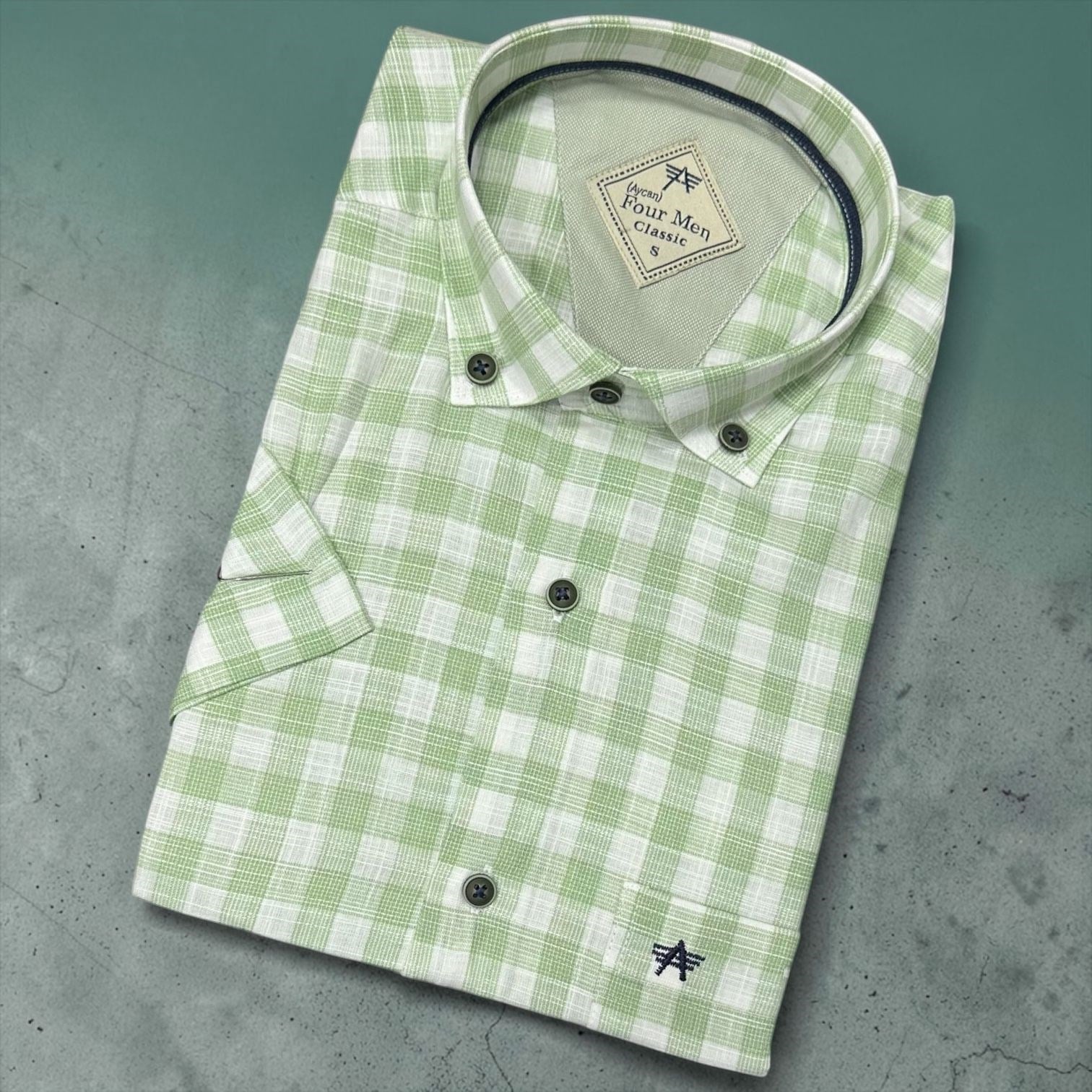 Linen Keten Klasik %100 Cotton Kısa Kollu Terletmeyen Gömlek 