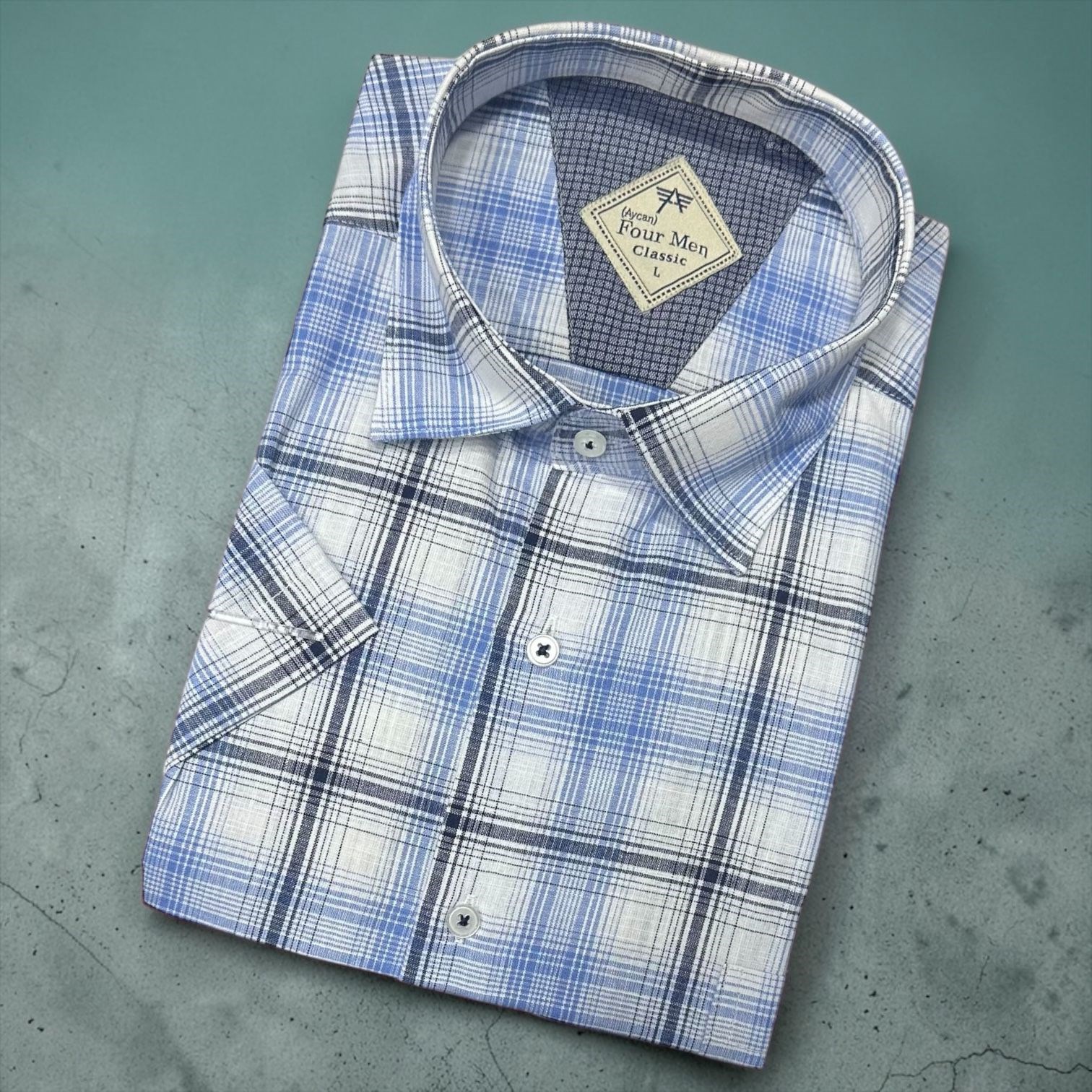 Linen Keten Klasik %100 Cotton Kısa Kollu Terletmeyen Gömlek 