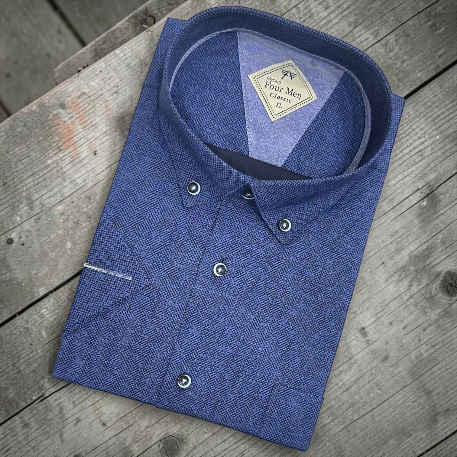 Linen Keten Klasik %100 Cotton Kısa Kollu Terletmeyen Gömlek 