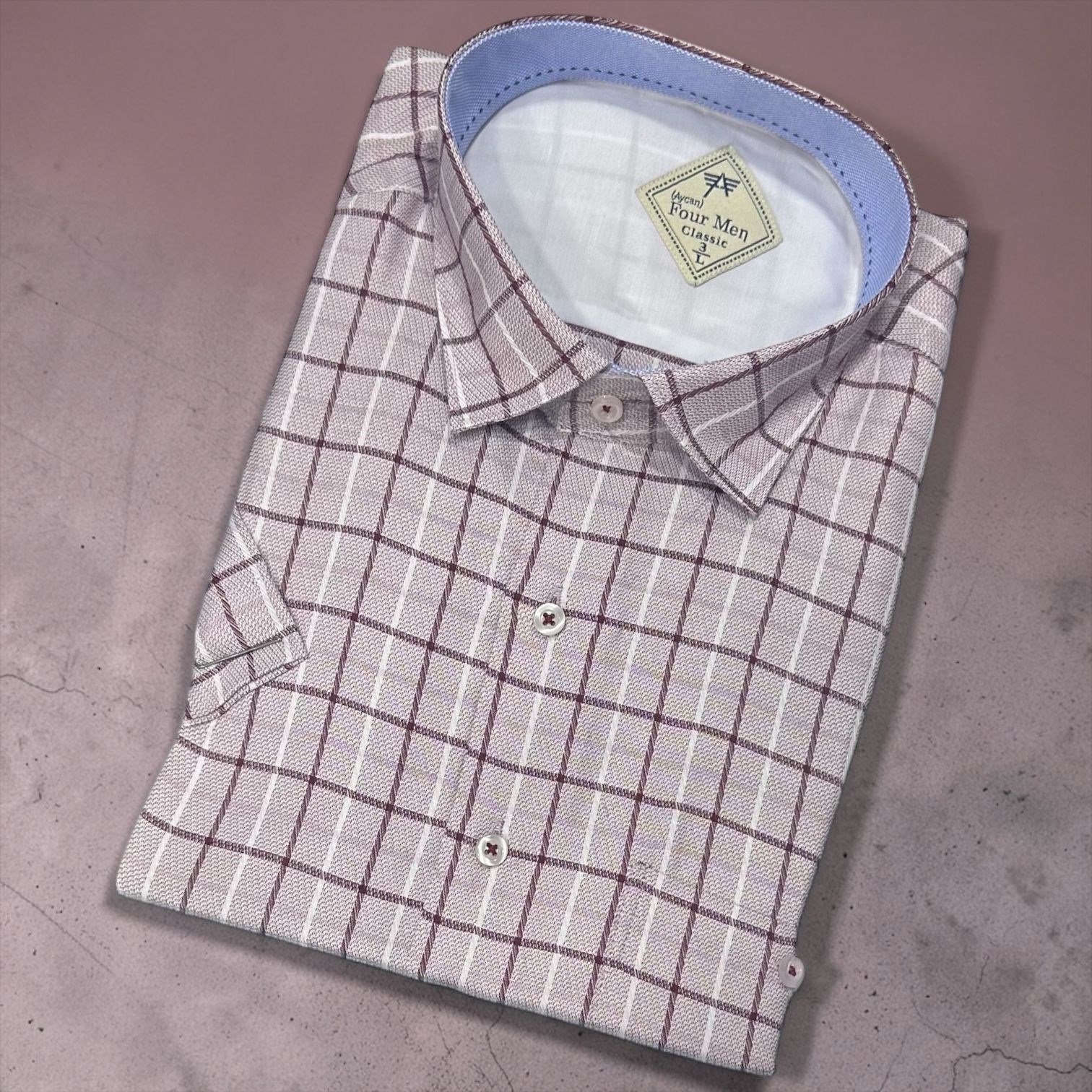 Linen Keten Klasik %100 Cotton Kısa Kollu Terletmeyen Gömlek 