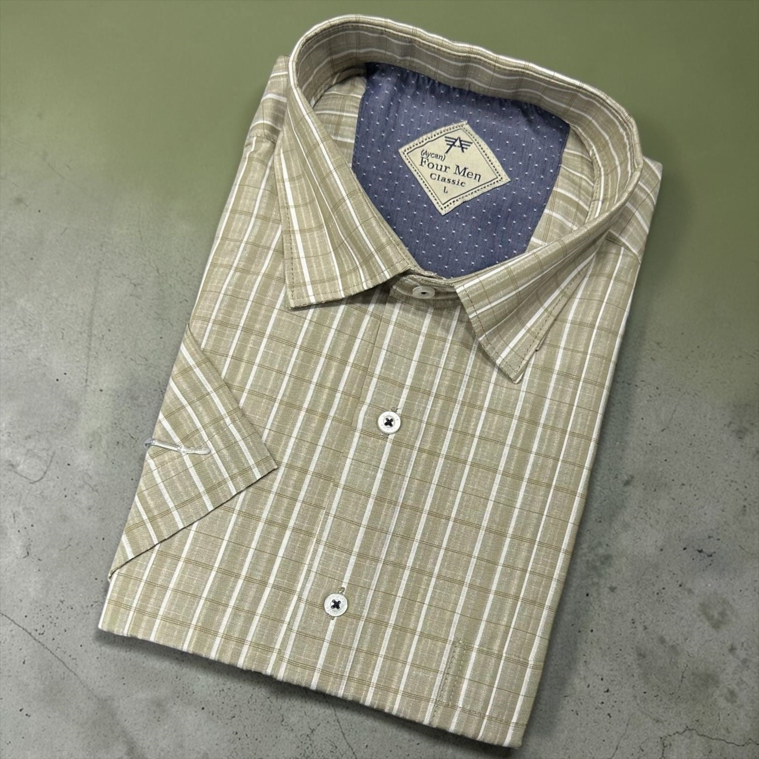 Linen Keten Klasik %100 Cotton Kısa Kollu Terletmeyen Gömlek 
