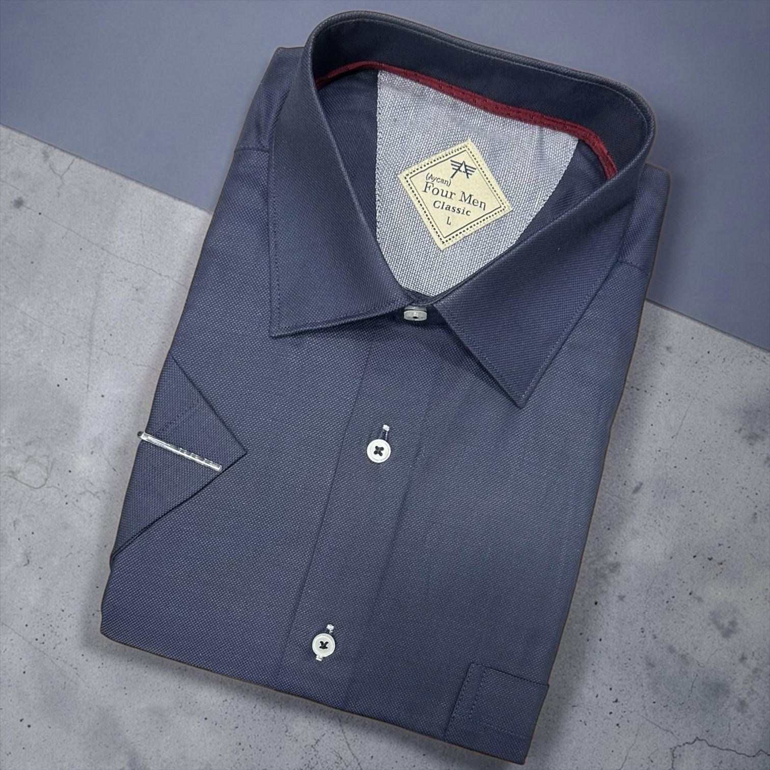 Linen Keten Klasik %100 Cotton Kısa Kollu Terletmeyen Gömlek 