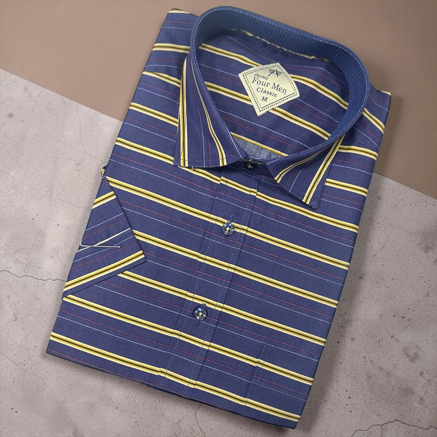 Linen Keten Klasik %100 Cotton Kısa Kollu Terletmeyen Gömlek 